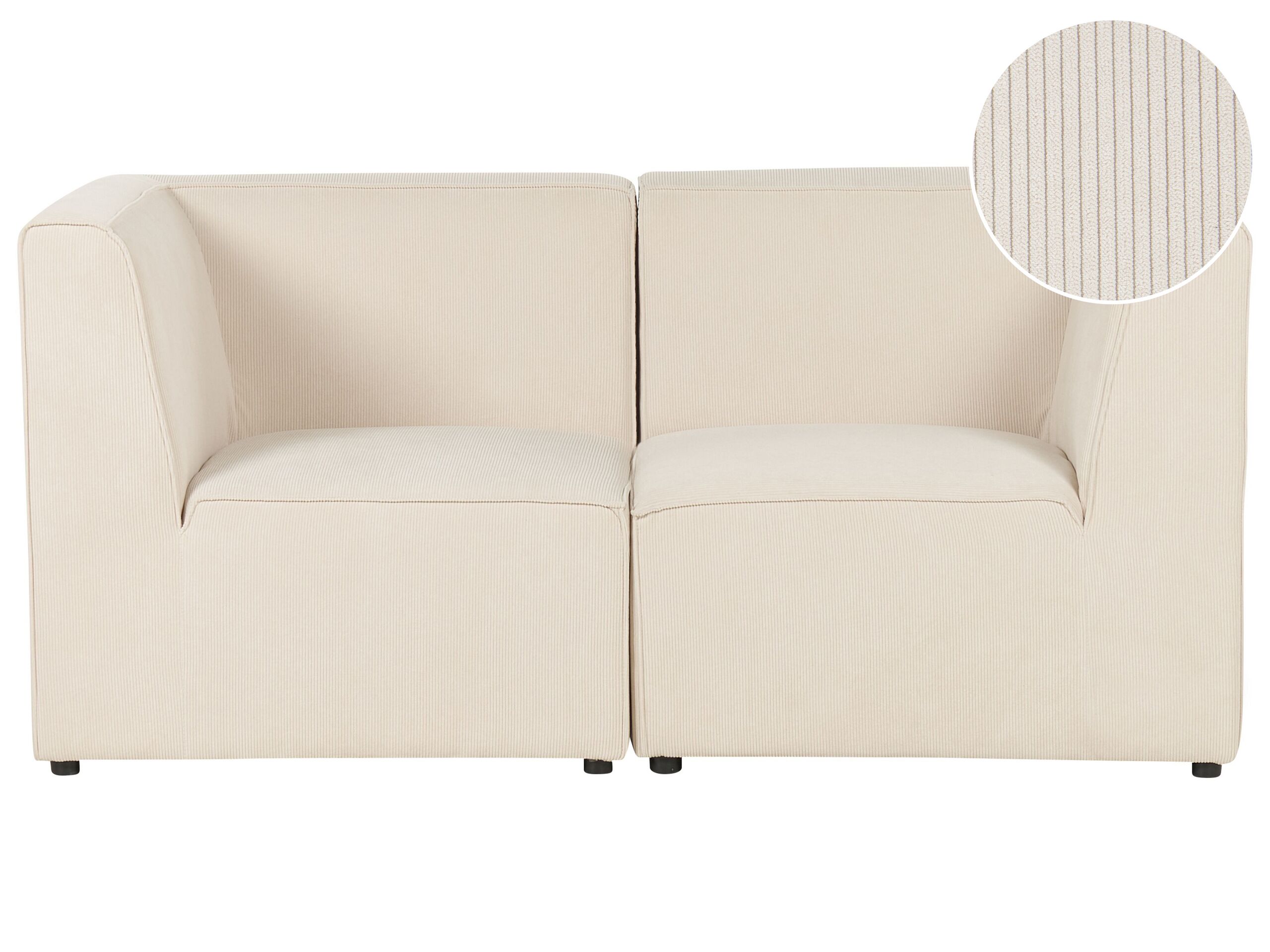2 Seater Modular Jumbo Cord Sofa Beige LEMVIG - Gemini Interiors