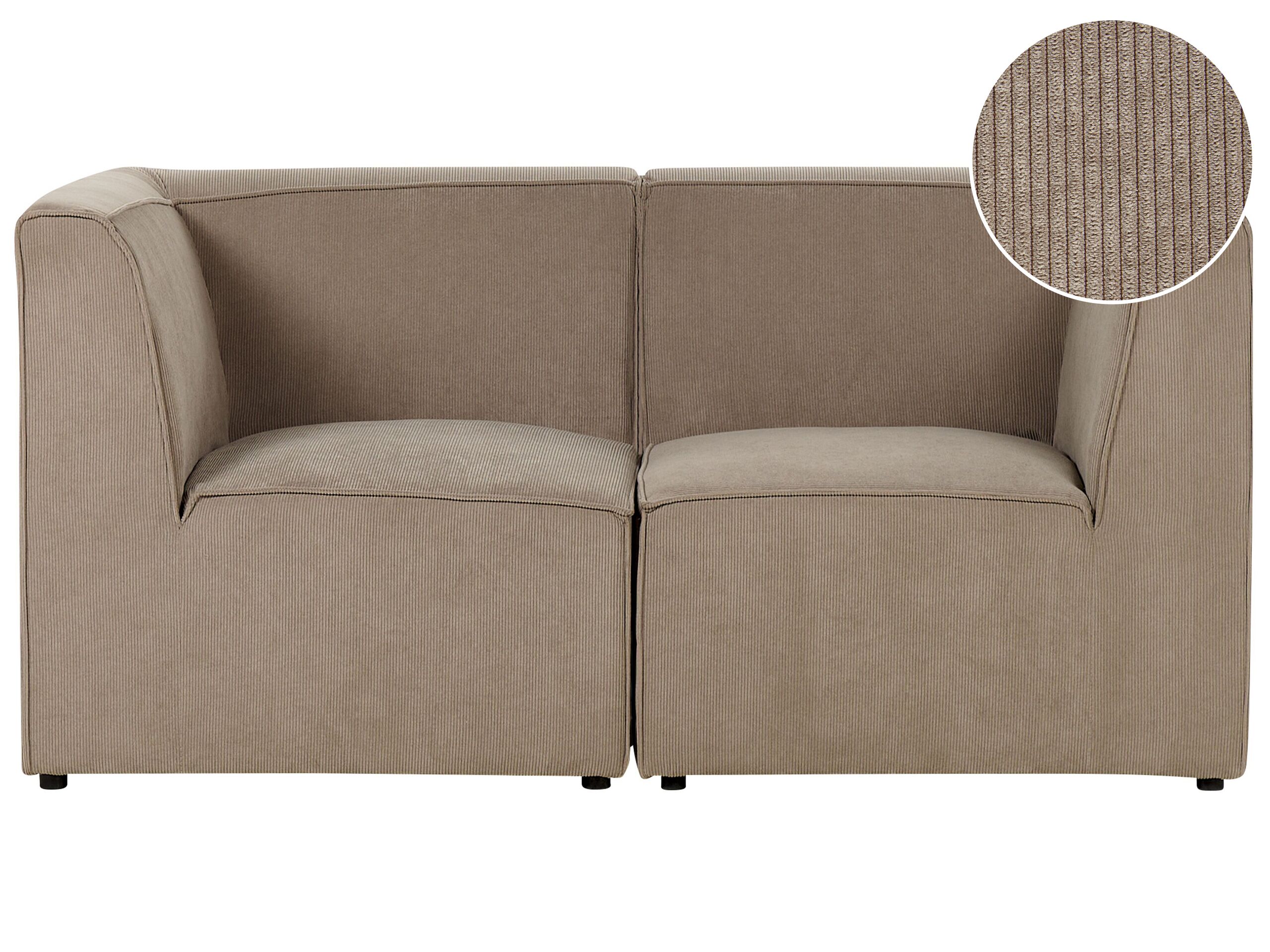 2 Seater Modular Jumbo Cord Sofa Taupe LEMVIG - Gemini Interiors