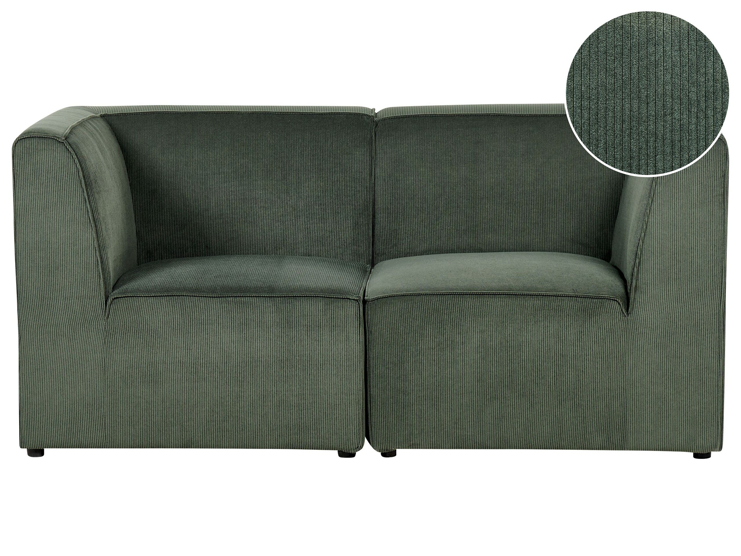 2 Seater Modular Jumbo Cord Sofa Dark Green LEMVIG - Gemini Interiors