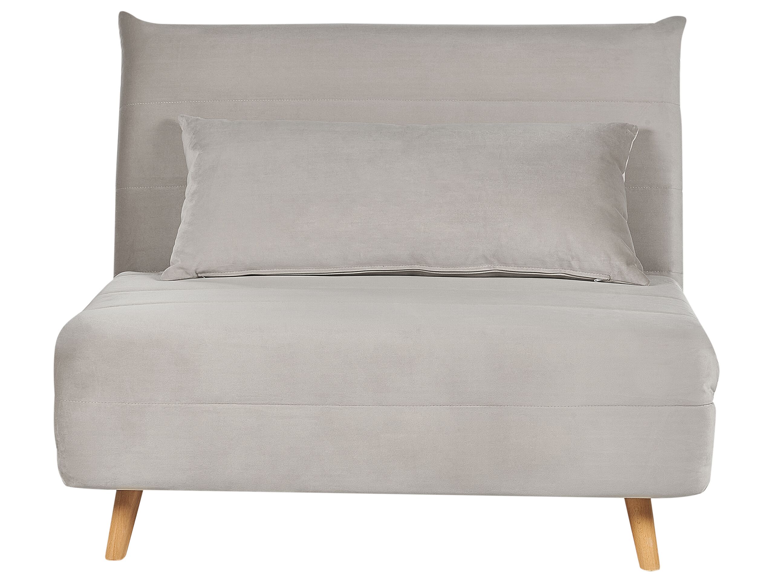 Velvet Single Sofa Bed Light Grey SETTEN - Gemini Interiors