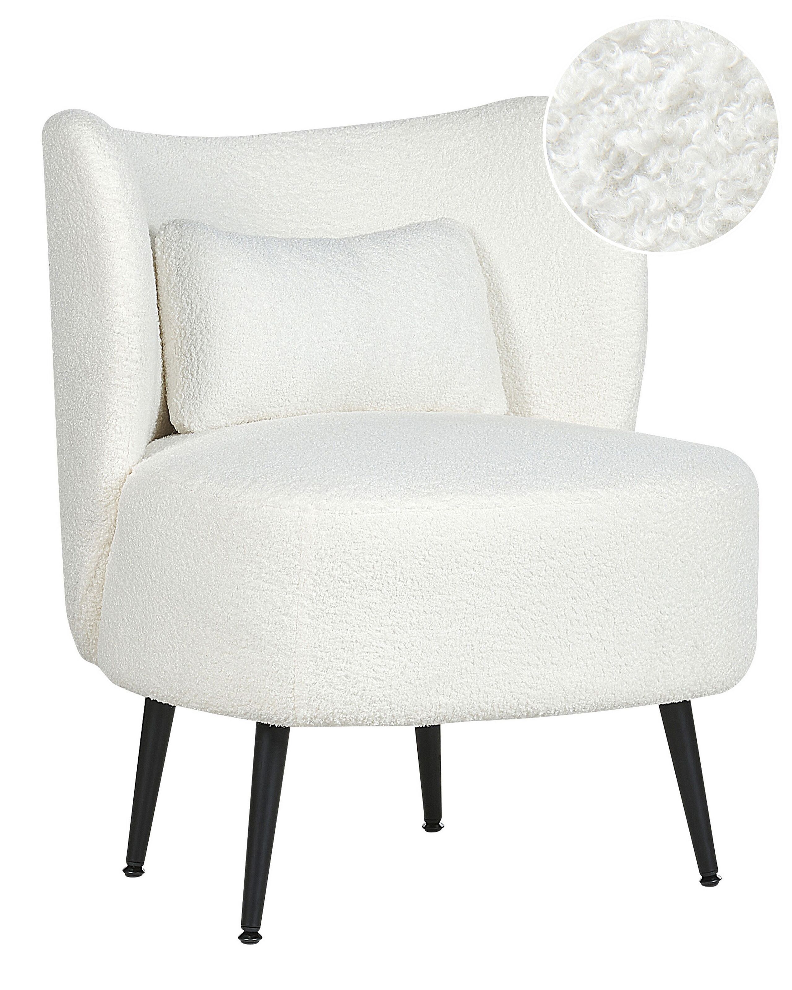 Boucle Armchair White OTSBY - Gemini Interiors