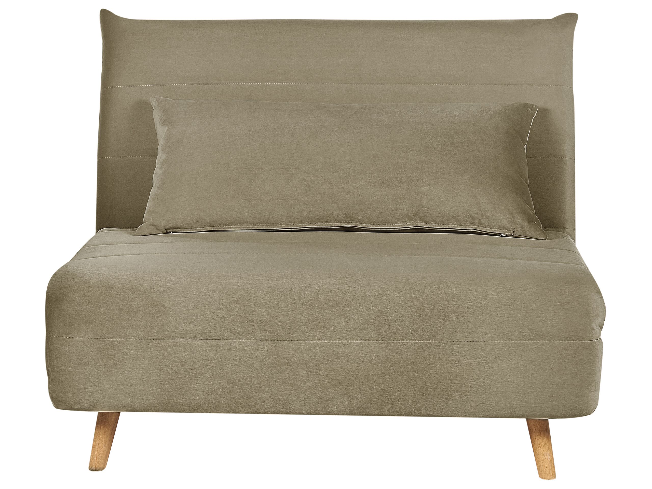 Velvet Single Sofa Bed Olive Green SETTEN - Gemini Interiors