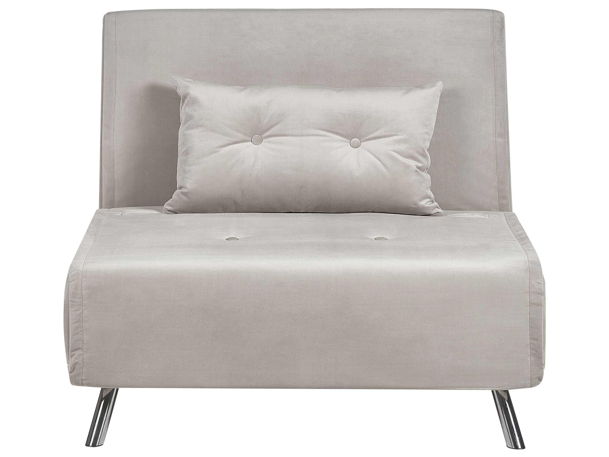 Velvet Single Sofa Bed Light Grey FARRIS - Gemini Interiors