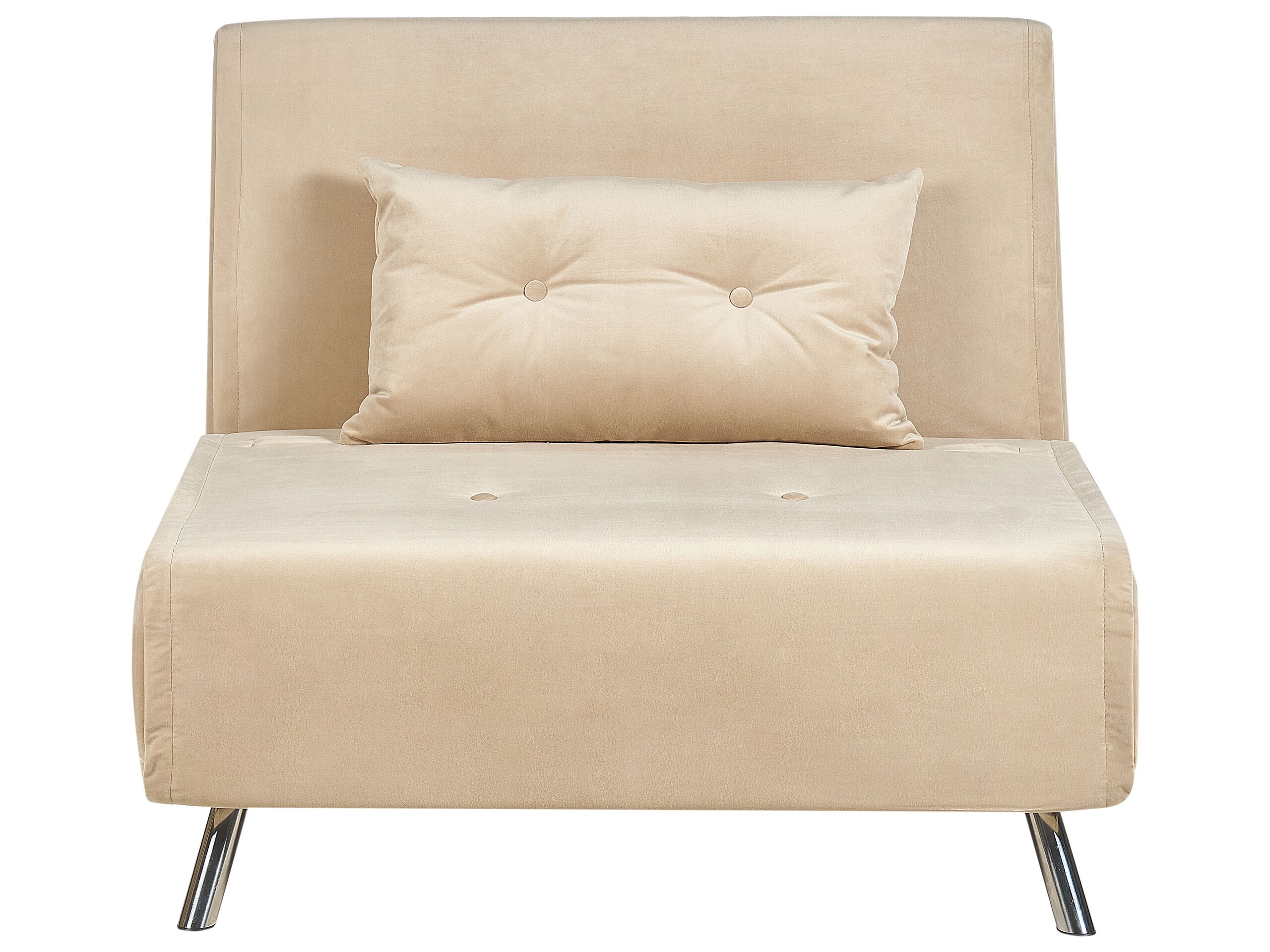 Velvet Single Sofa Bed Beige FARRIS - Gemini Interiors