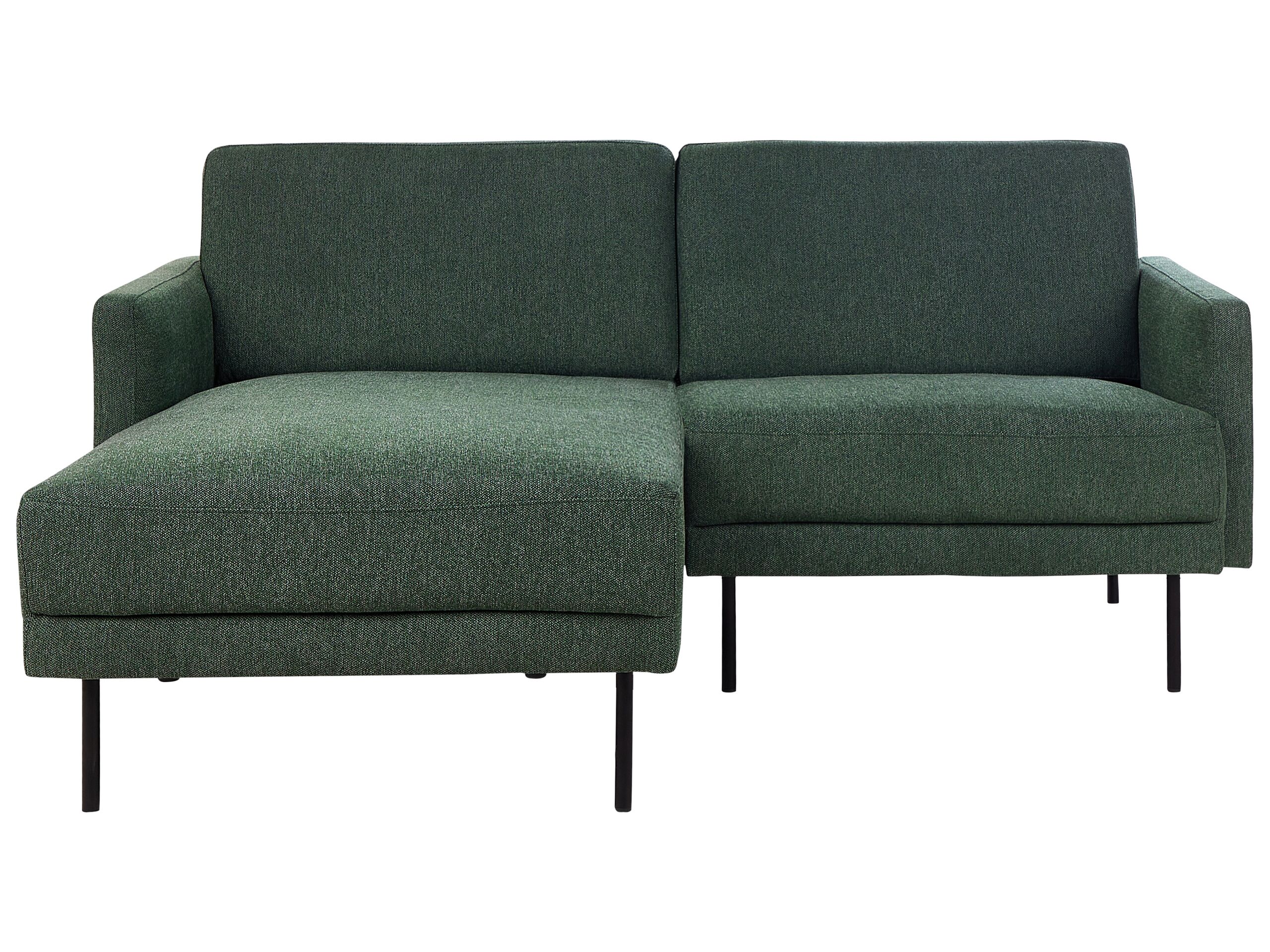Right Hand 2 Seater Fabric Corner Sofa Dark Green BREDA - Gemini Interiors