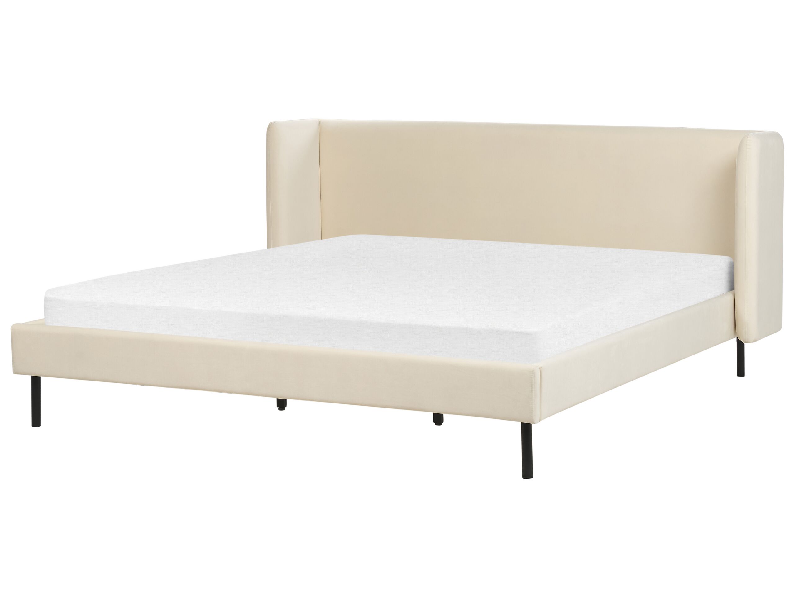 Velvet EU Super King Size Bed Beige ARETTE - Gemini Interiors