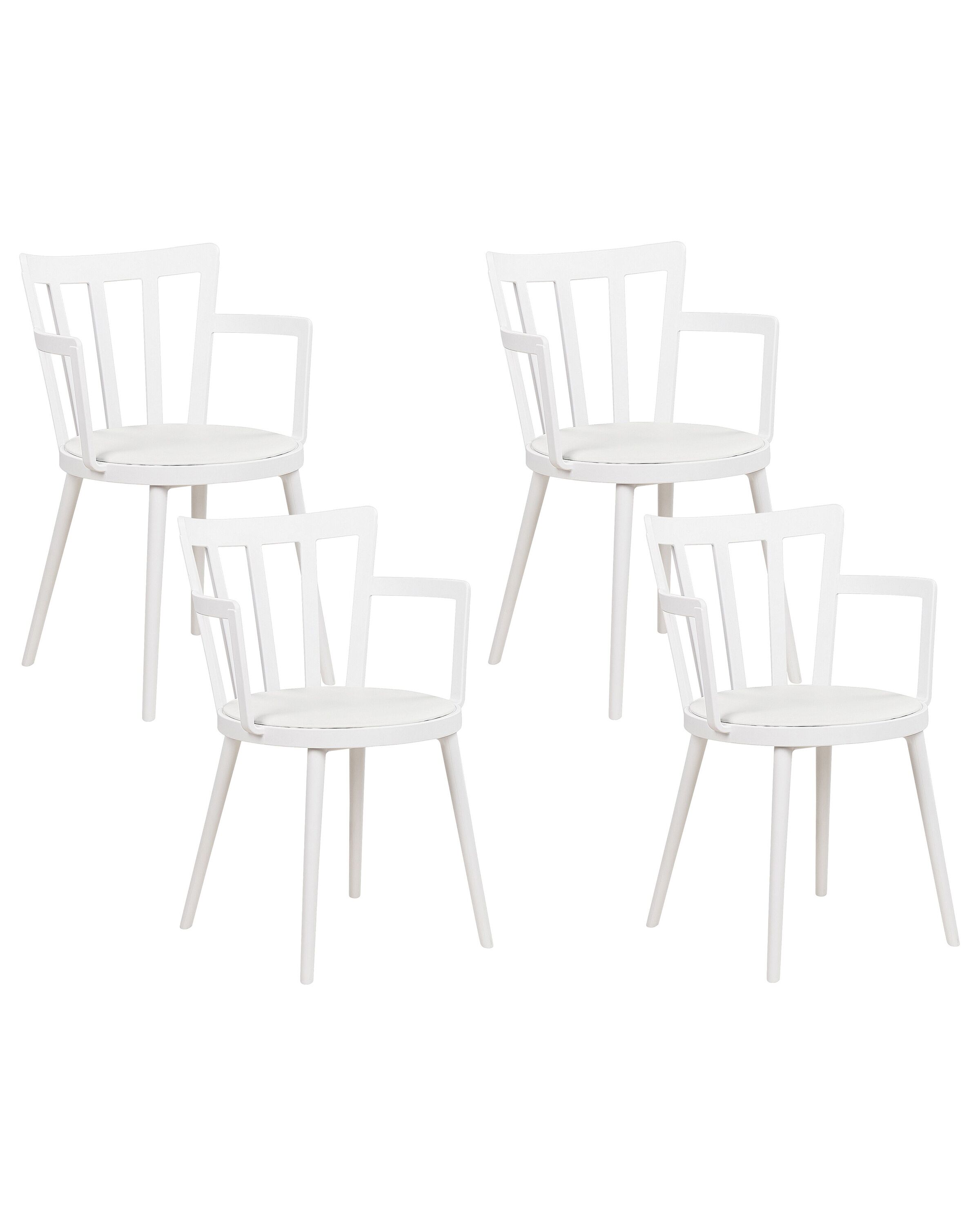 Set of 4 Plastic Dining Chairs White MORILL - Gemini Interiors