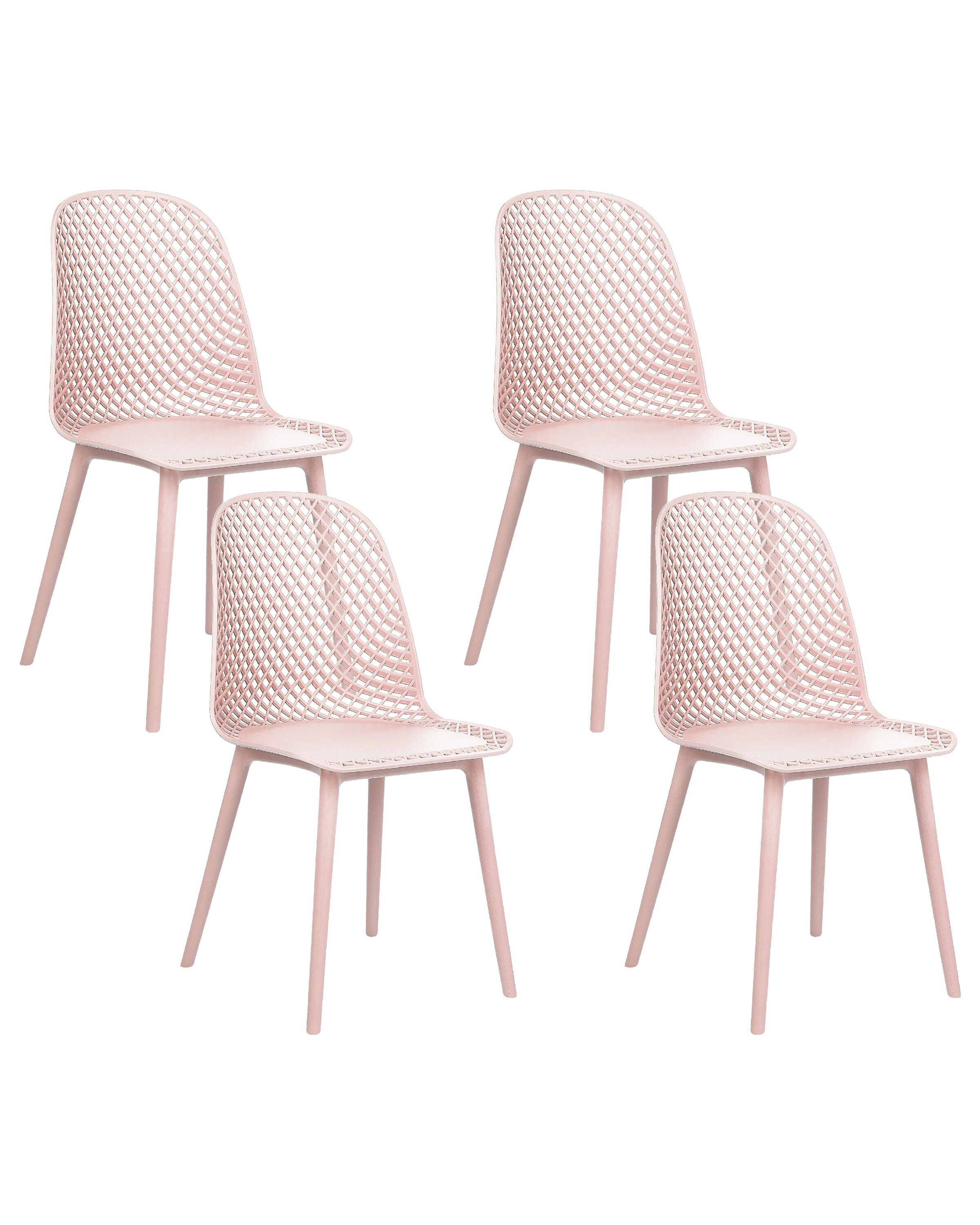 Set of 4 Dining Chairs Pink EMORY - Gemini Interiors