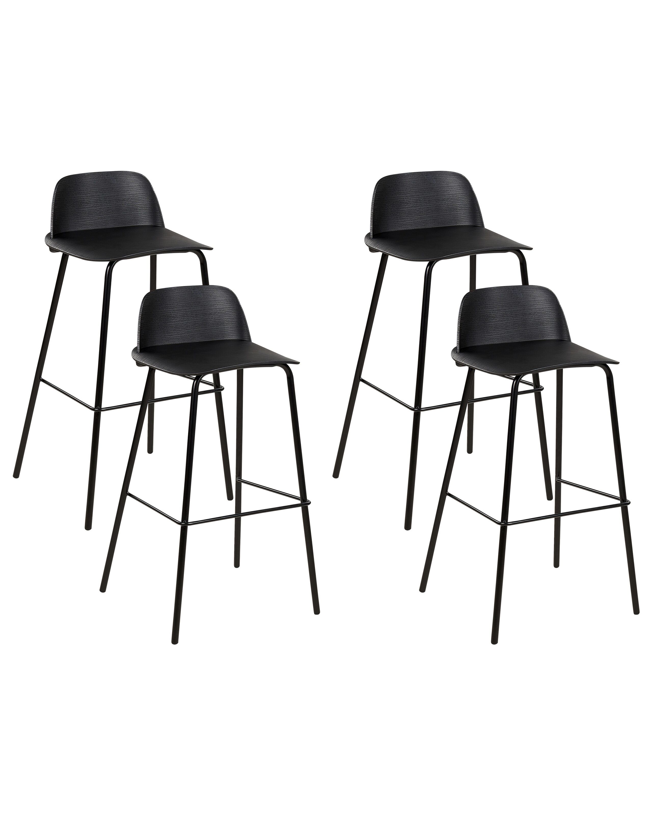Set of 4 Bar Chairs Black MORA - Gemini Interiors