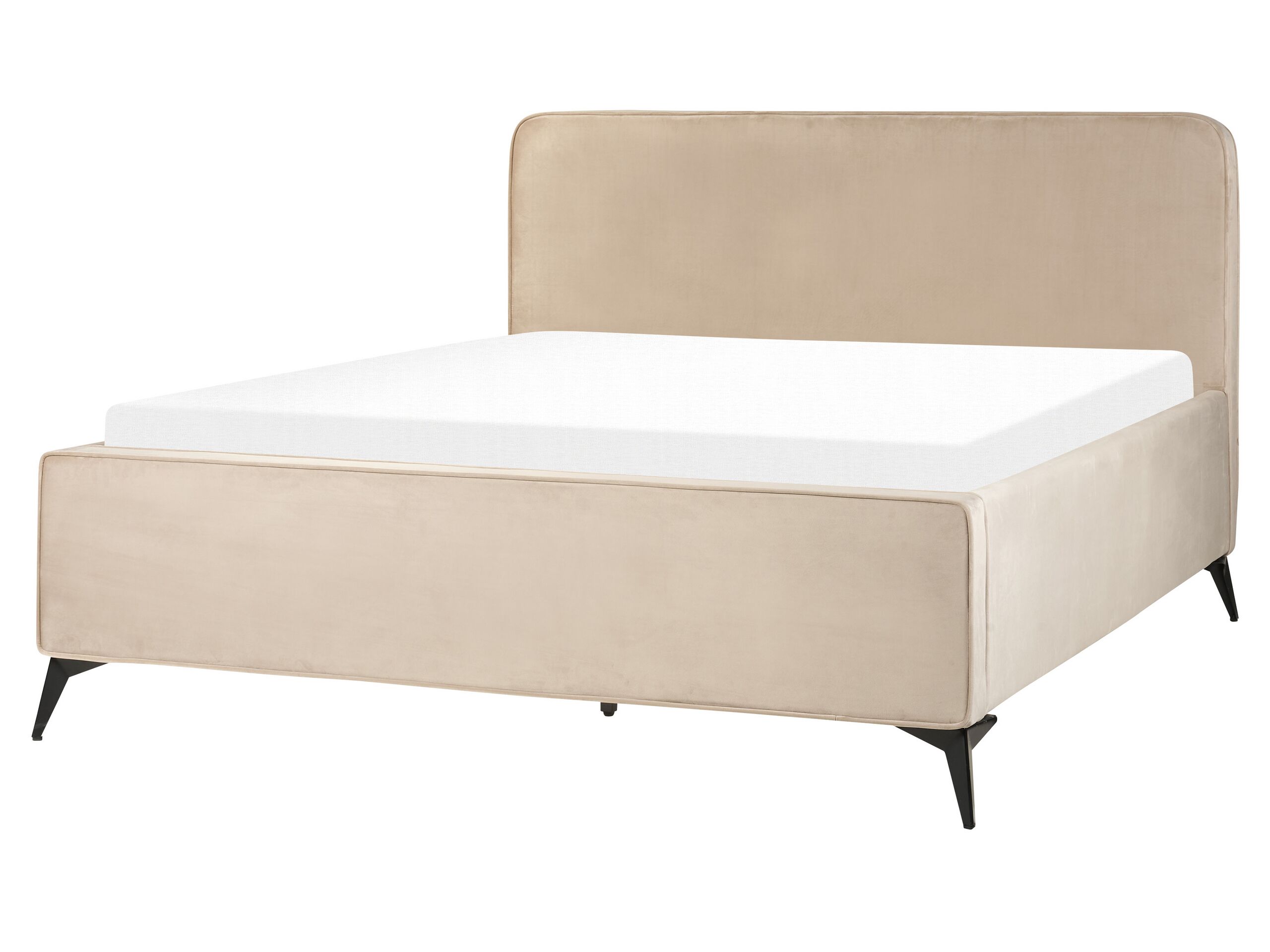 Velvet EU King Size Bed Taupe VALOGNES - Gemini Interiors