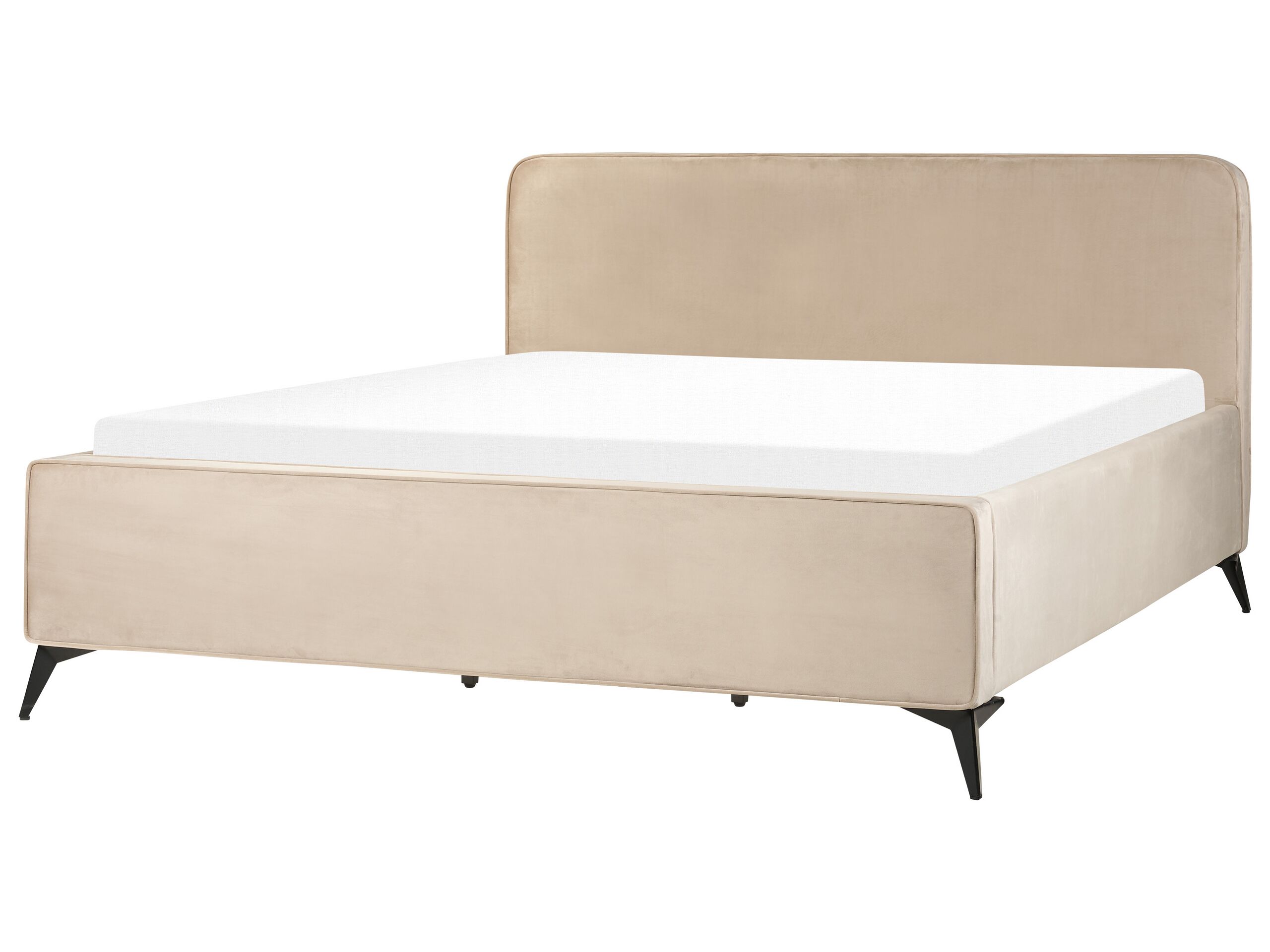 Velvet EU Super King Size Bed Taupe VALOGNES - Gemini Interiors