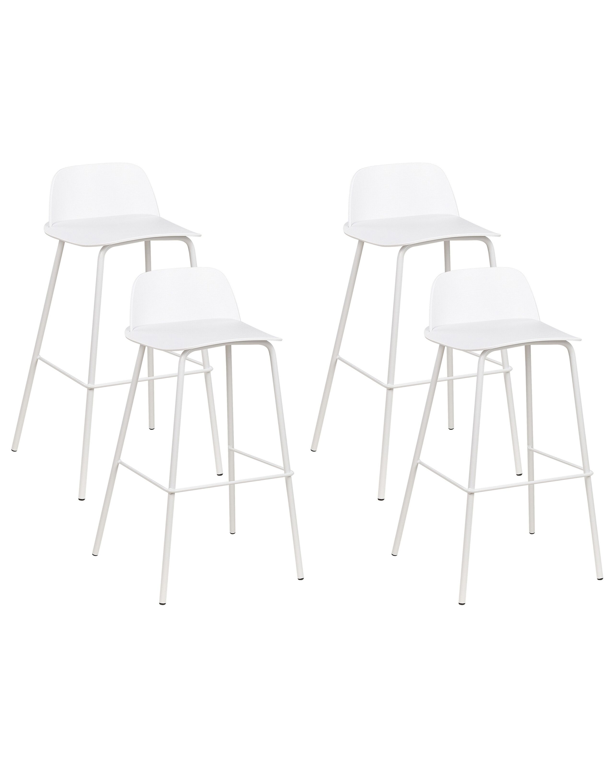 Set of 4 Bar Chairs White MORA - Gemini Interiors