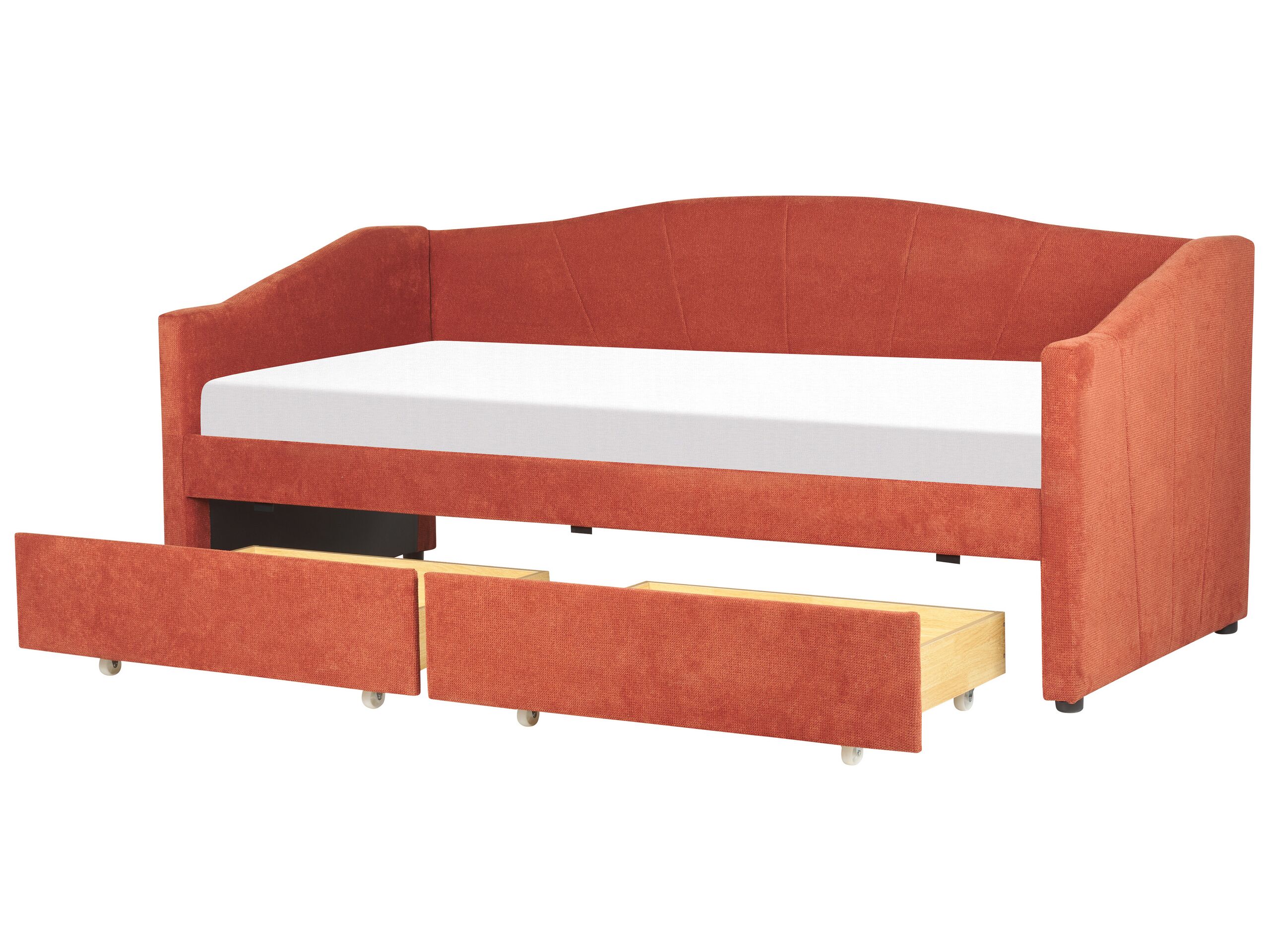 Fabric EU Single Daybed Red VITTEL - Gemini Interiors