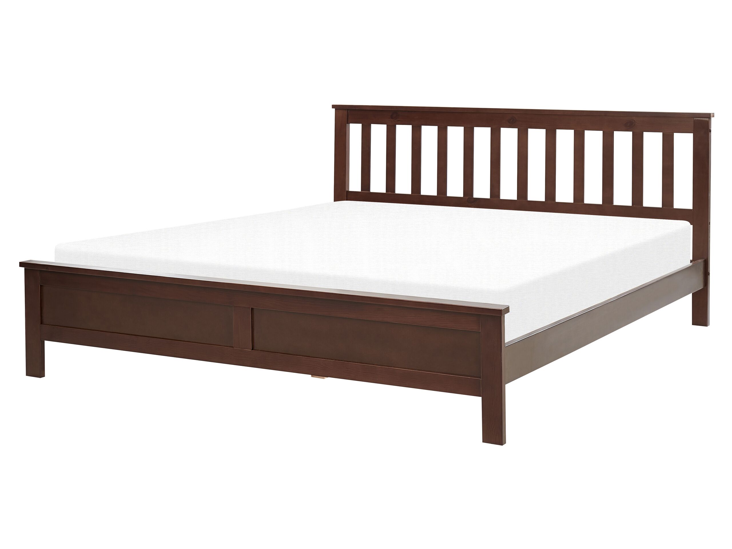 Wooden EU King Size Bed Dark MAYENNE - Gemini Interiors