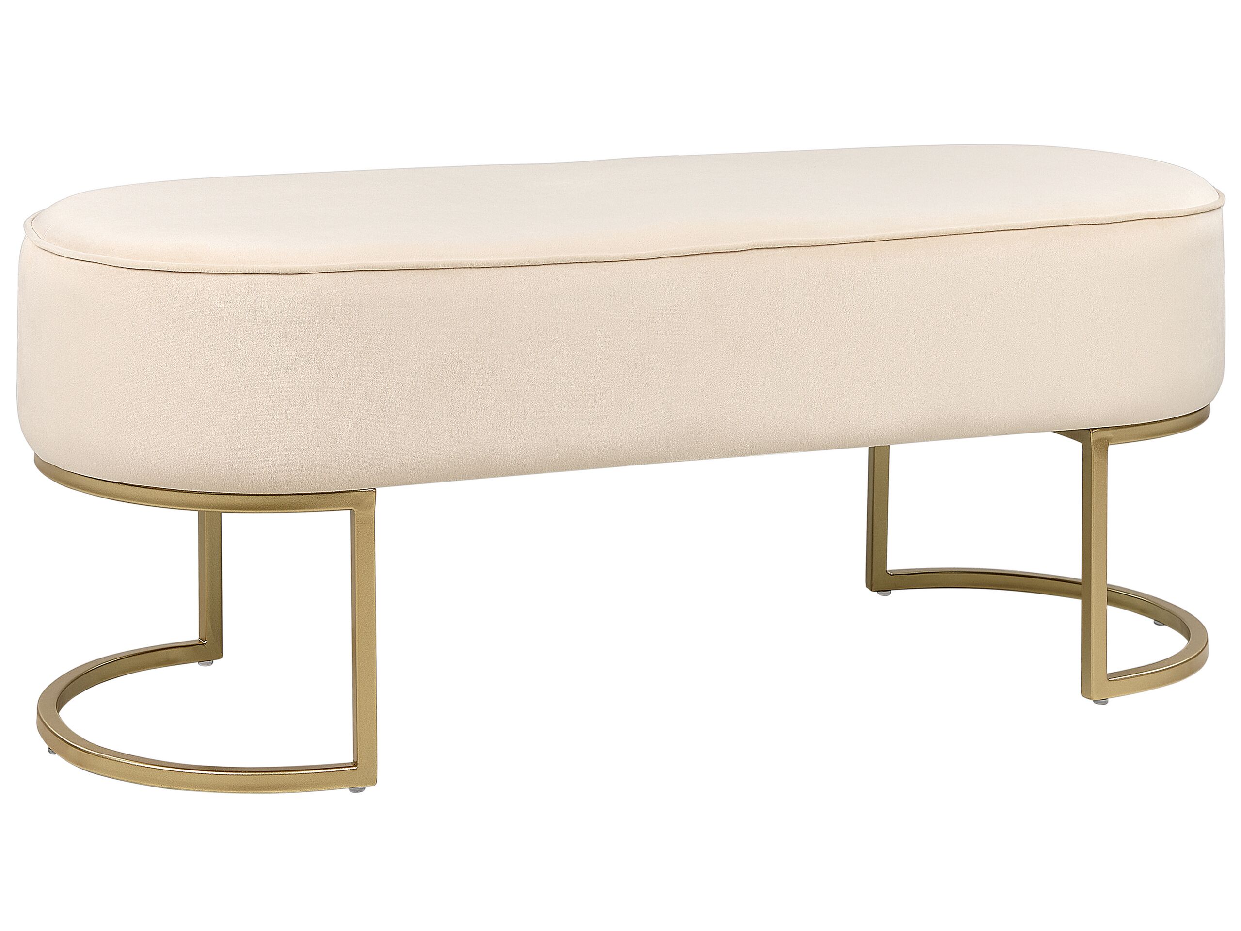 Velvet Bench Cream MILRY - Gemini Interiors