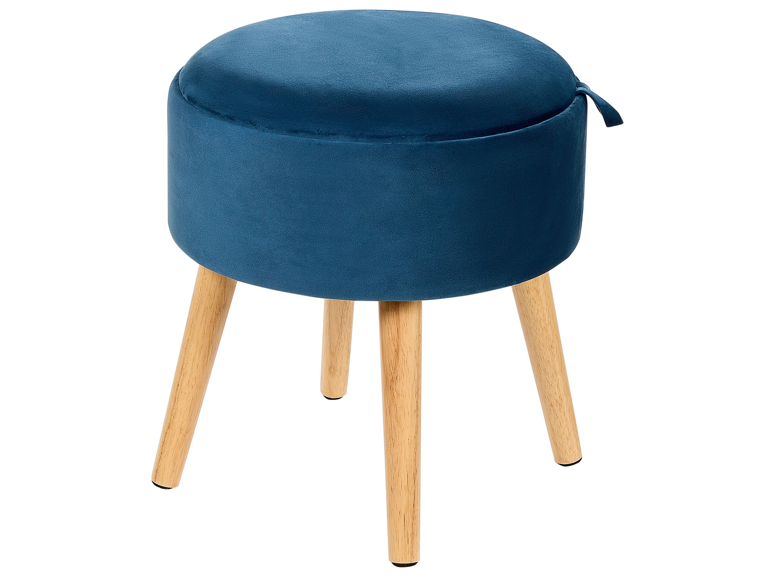 Velvet Storage Stool Blue NEELY - Gemini Interiors