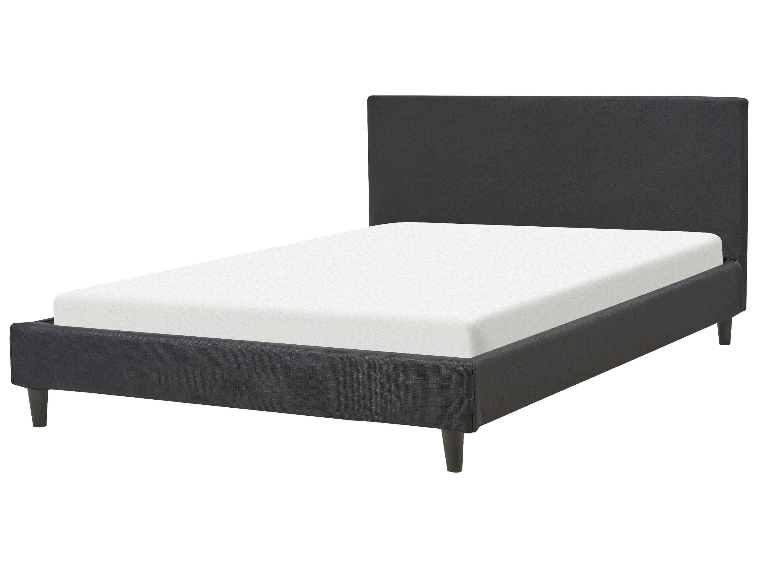 Fabric EU Double Size Bed Black FITOU - Gemini Interiors