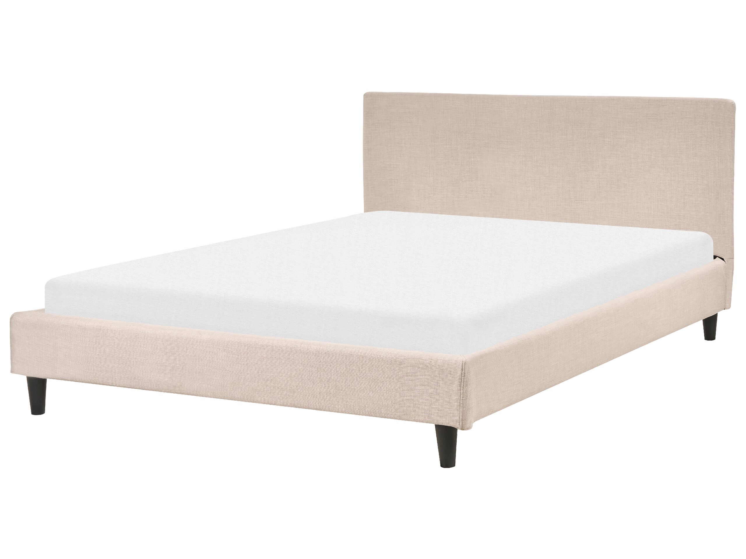 Fabric EU Double Size Bed Beige FITOU - Gemini Interiors