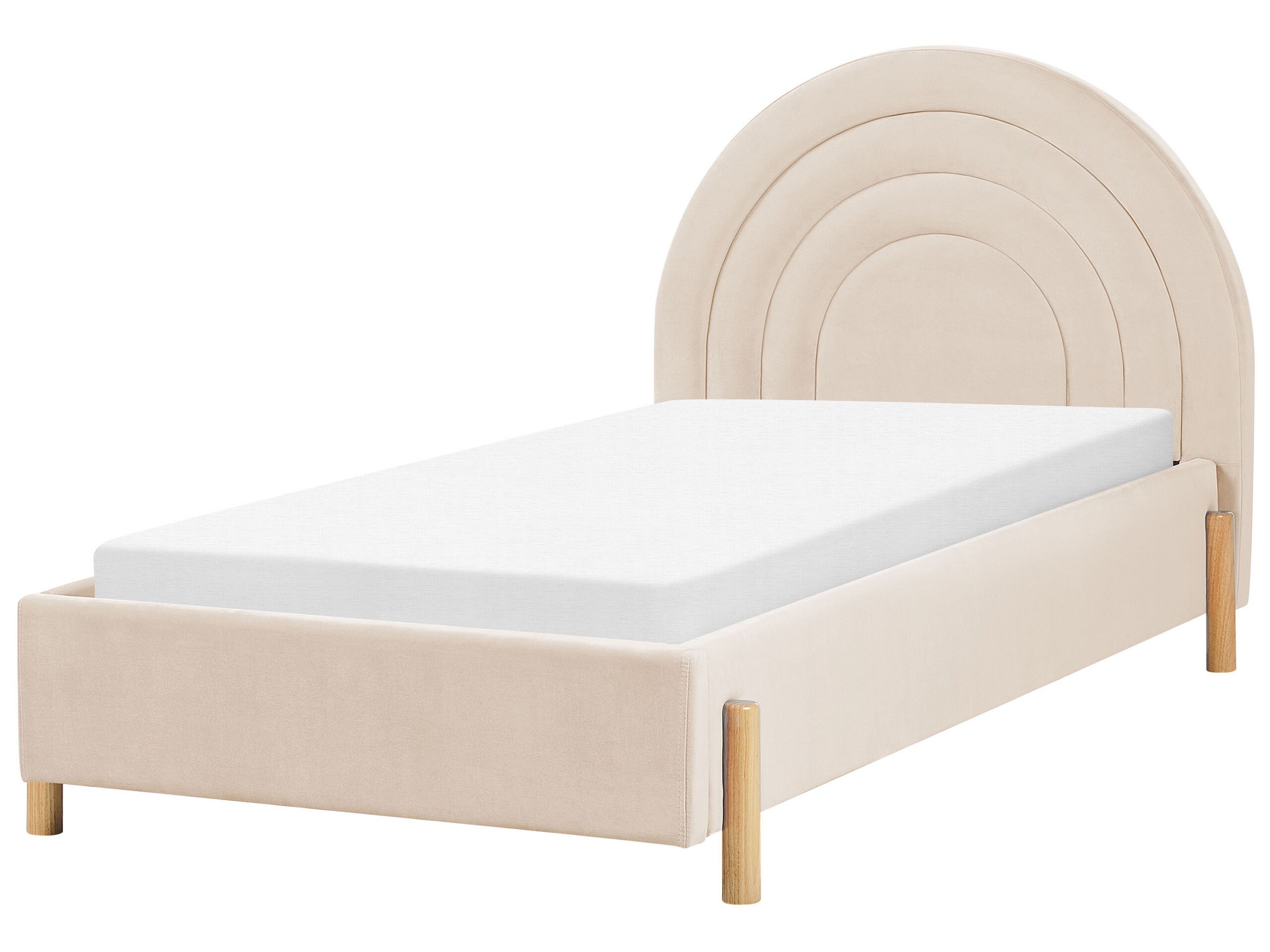 Velvet EU Single Size Bed Beige ANET - Gemini Interiors