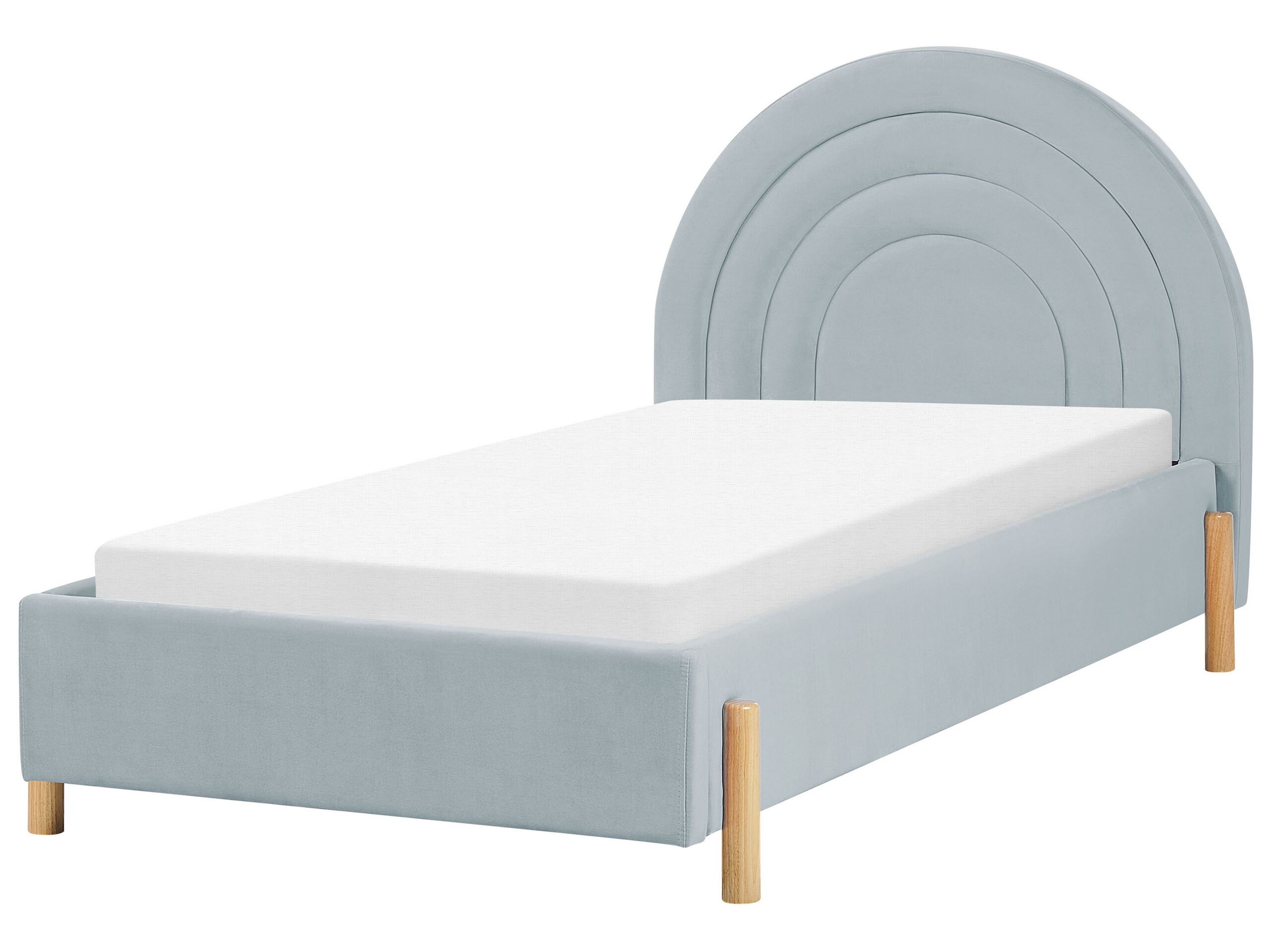 Velvet EU Single Size Bed Light Blue ANET - Gemini Interiors