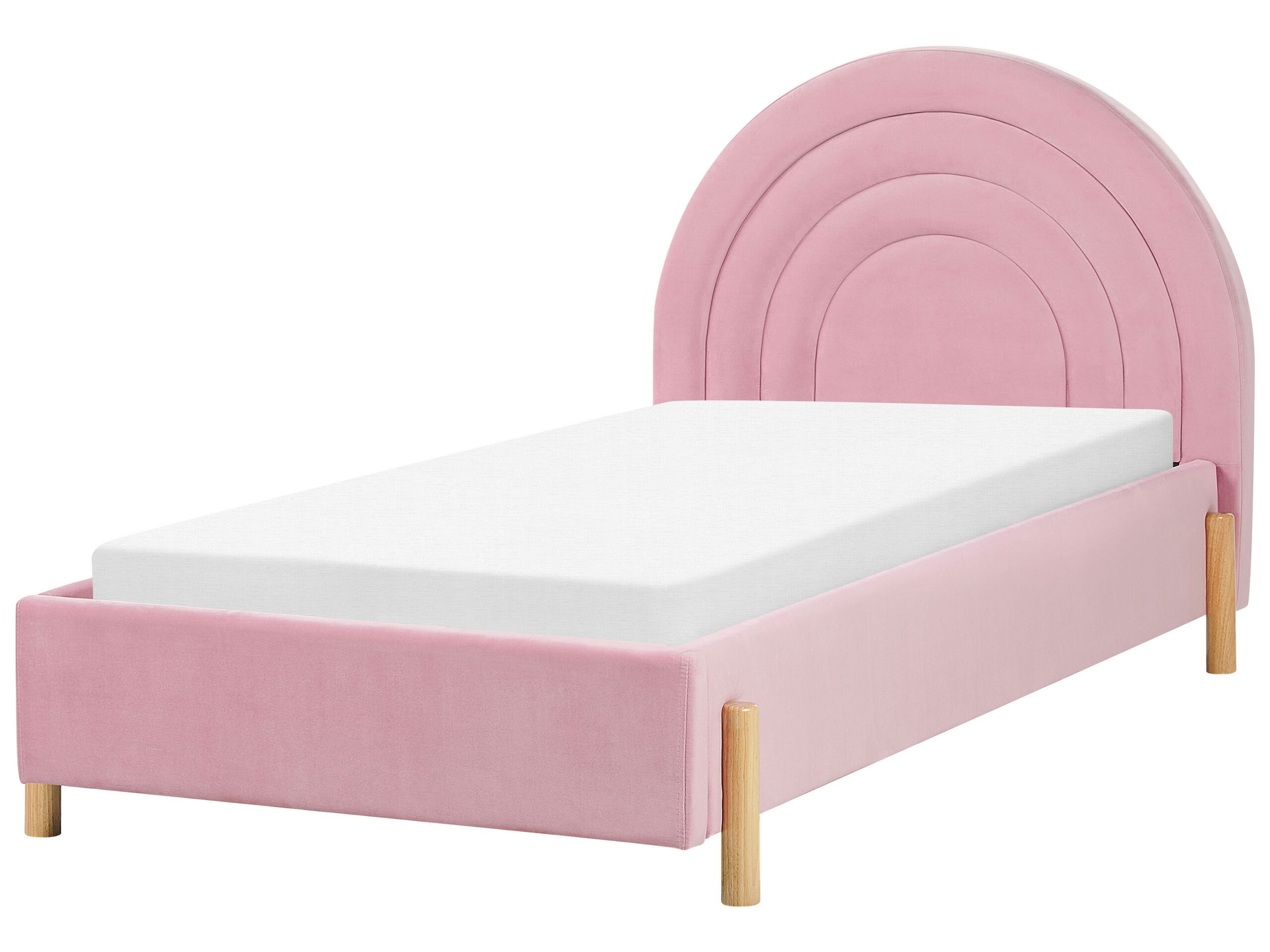 Velvet EU Single Size Bed Pink ANET - Gemini Interiors