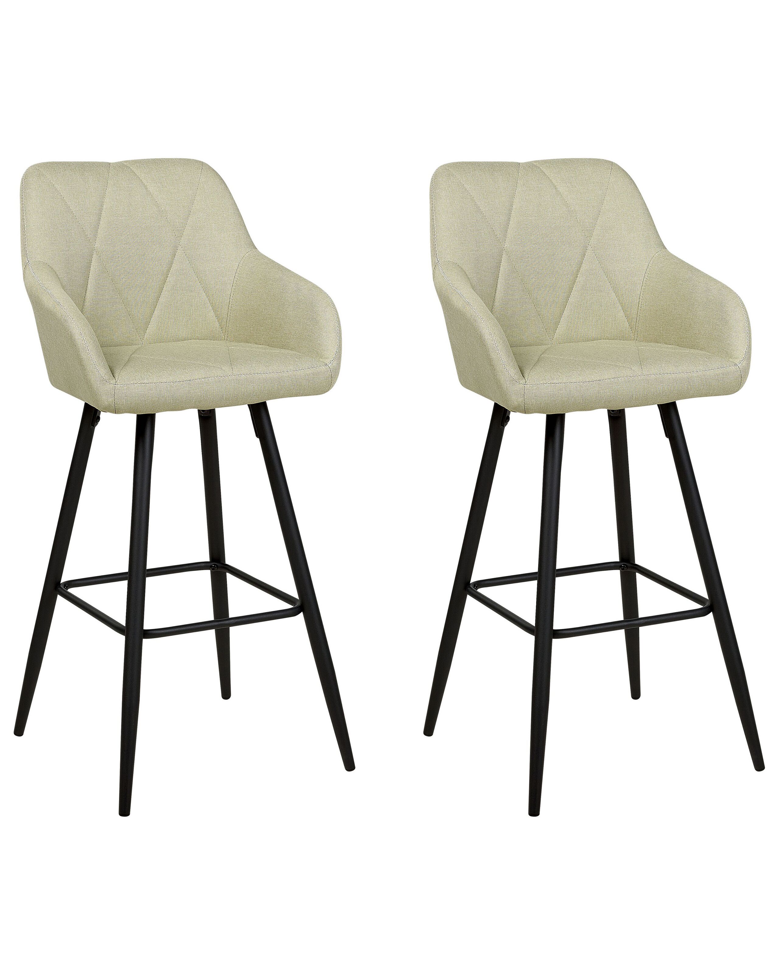 Set of 2 Fabric Bar Chairs Light Green DARIEN - Gemini Interiors