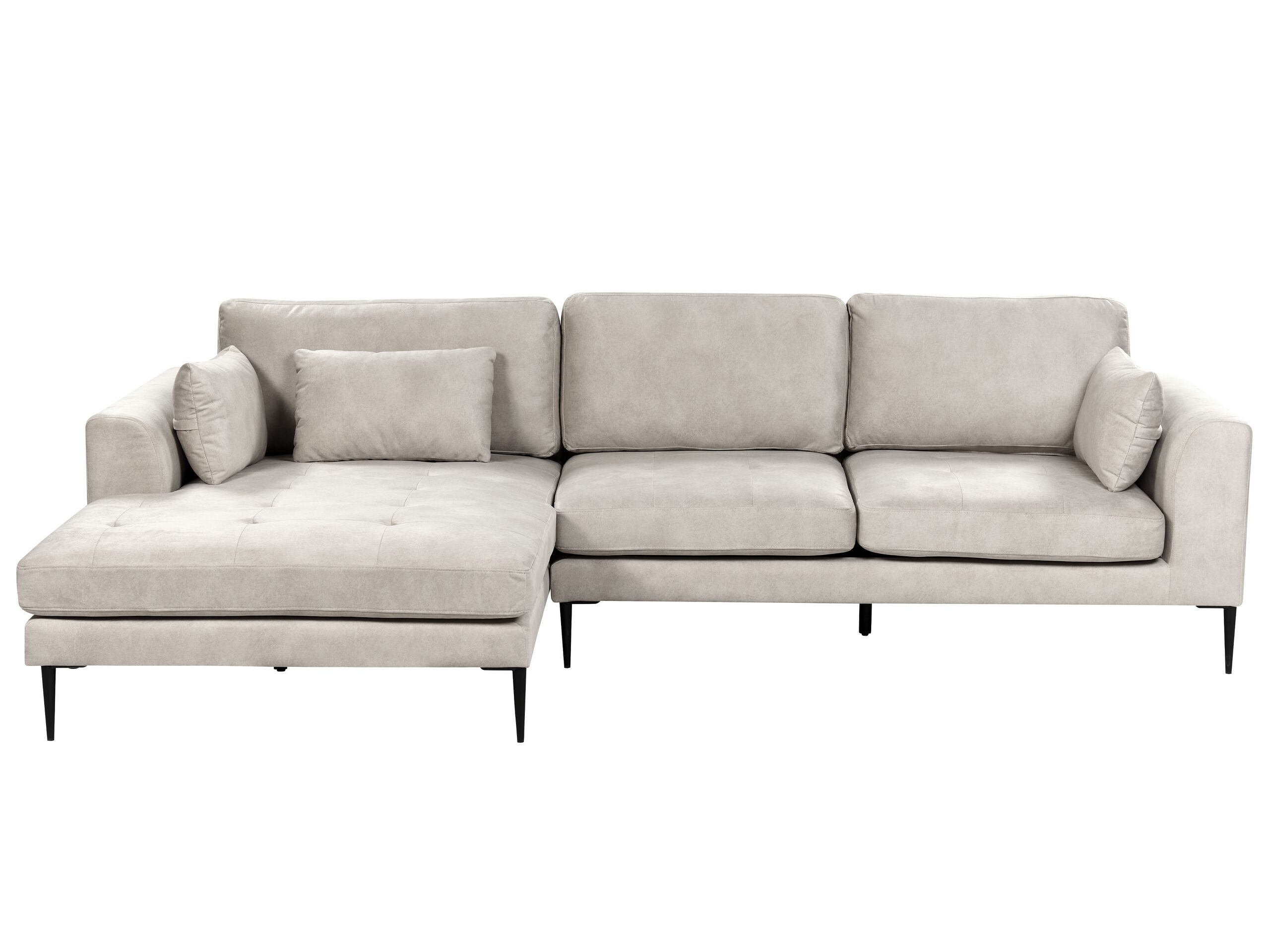 Velvet Right Hand Corner Sofa Light Grey FLAM - Gemini Interiors