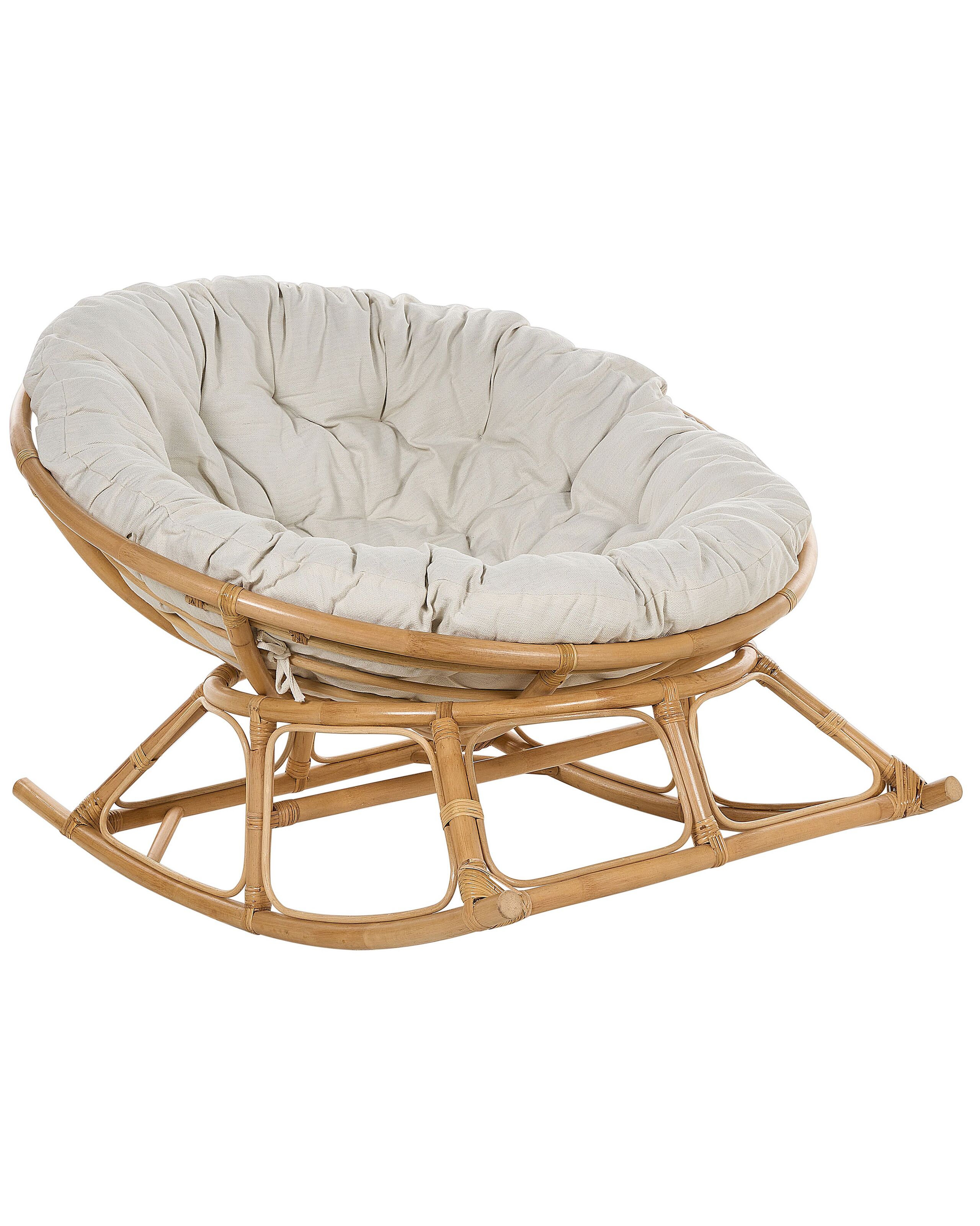 Rattan Rocking Chair Natural and Light Beige ORVIETO - Gemini Interiors