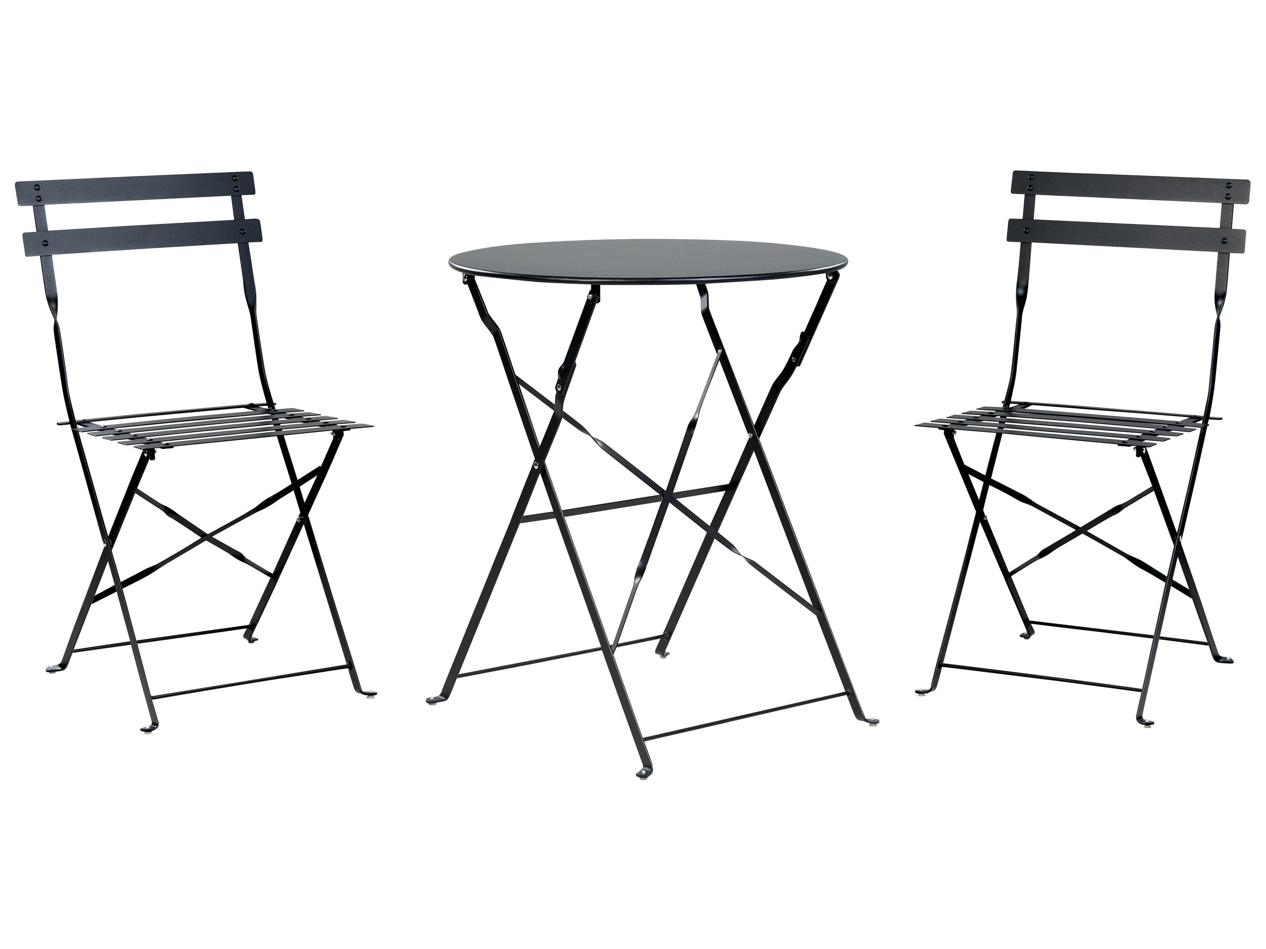 Steel Garden Bistro Set Black FIORI - Gemini Interiors