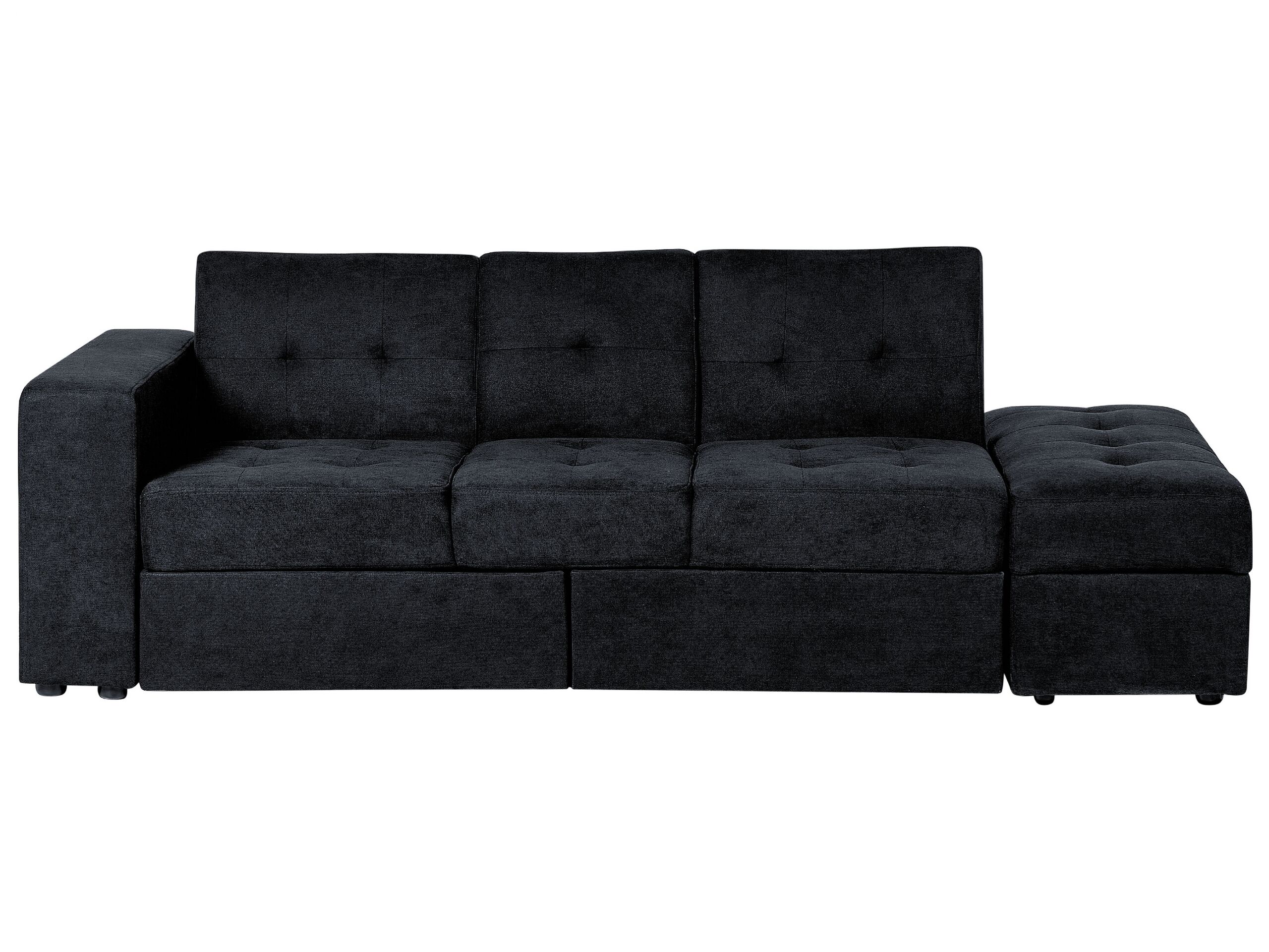 Sectional Sofa Bed with Ottoman Black FALSTER - Gemini Interiors