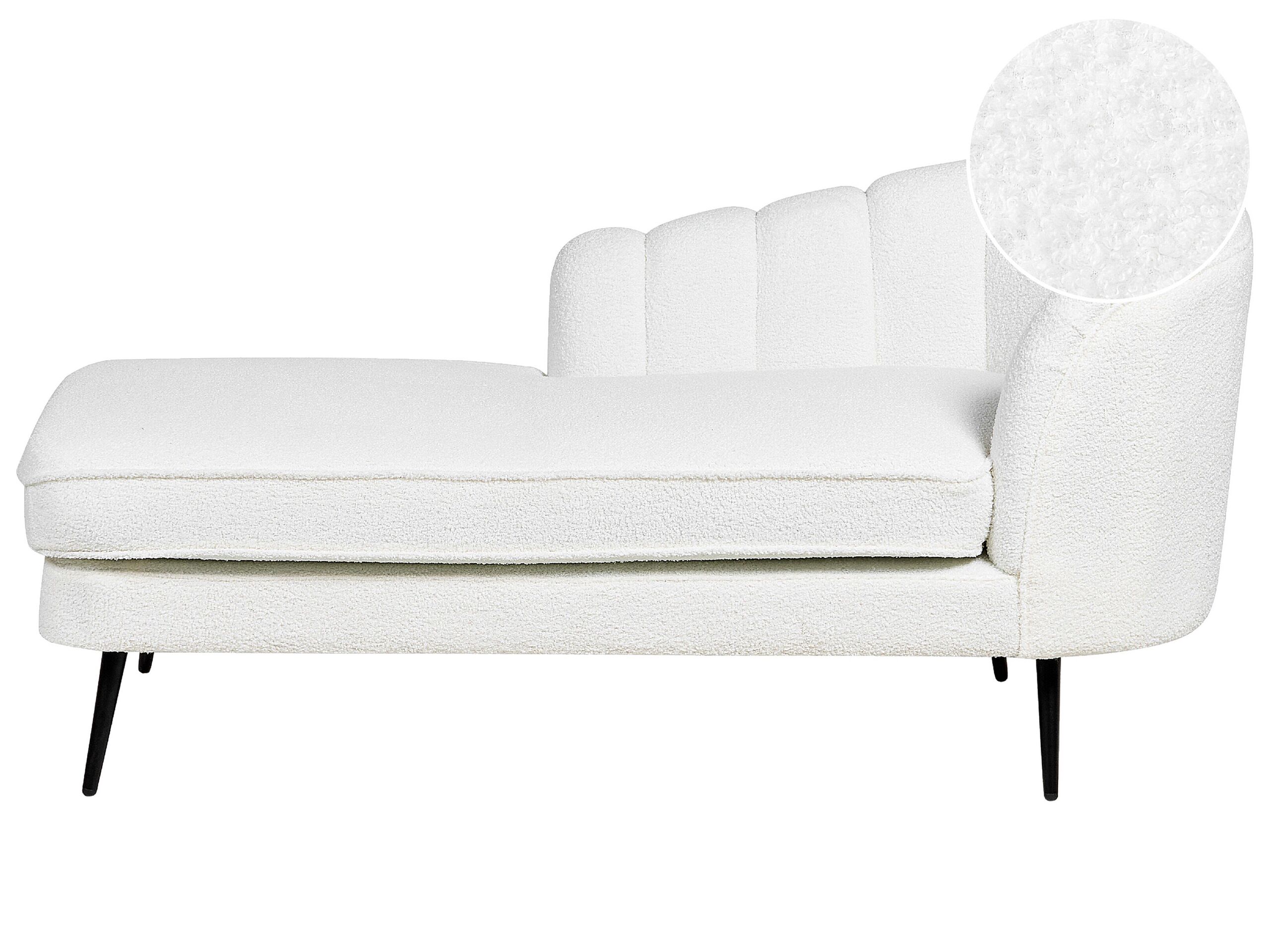 Right Hand Boucle Chaise Lounge Off-White ALLIER - Gemini Interiors