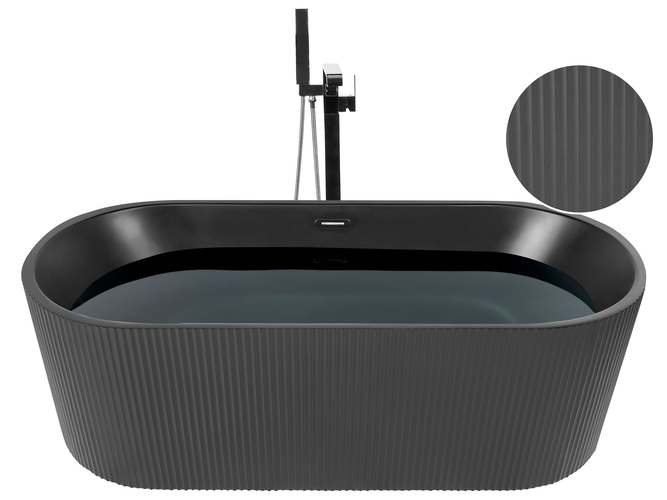 Freestanding Bath 1690 mm x 800 mm Black GOCTA - Gemini Interiors