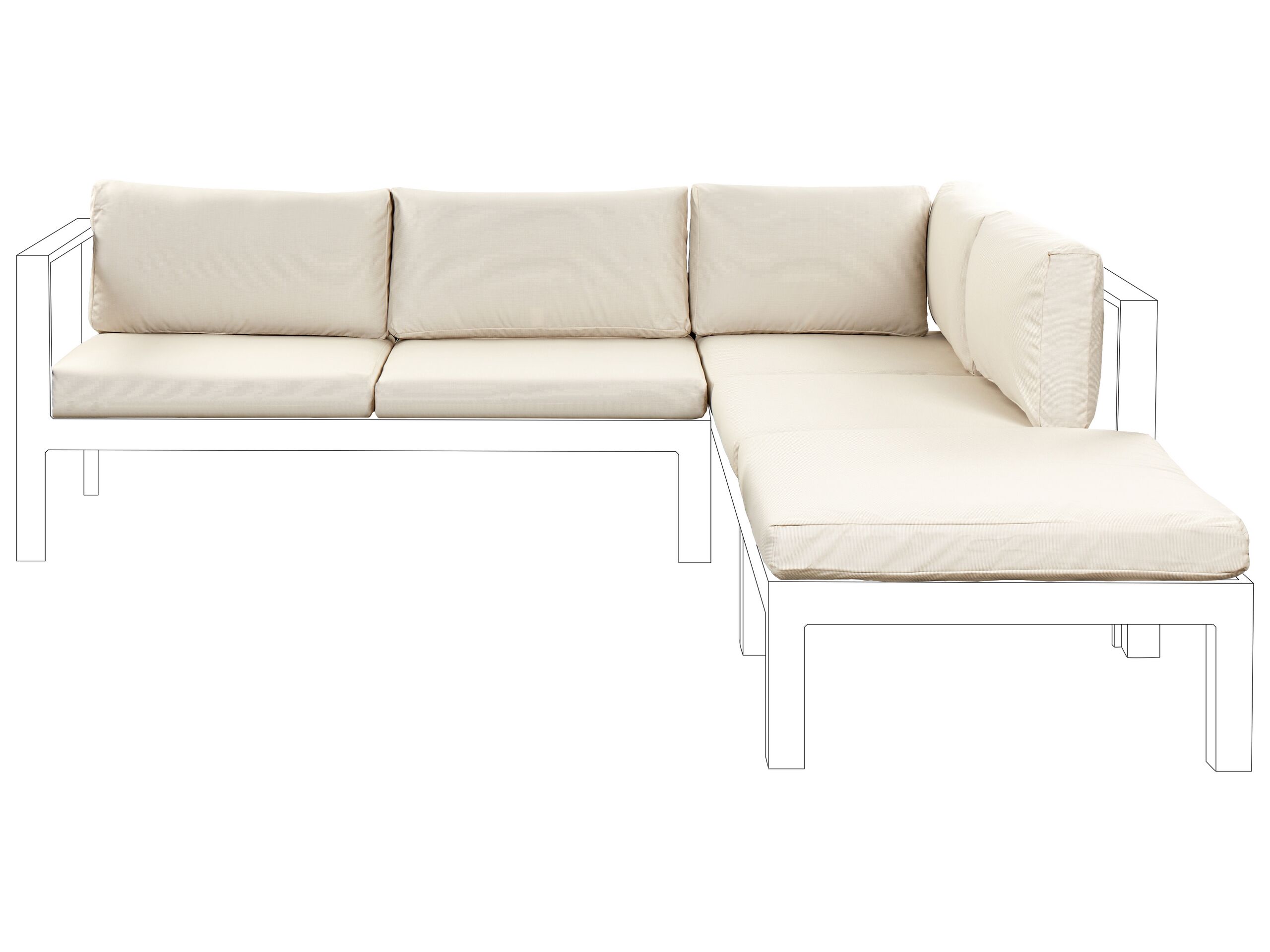 Outdoor Cushion Cover Set Beige MESSINA - Gemini Interiors