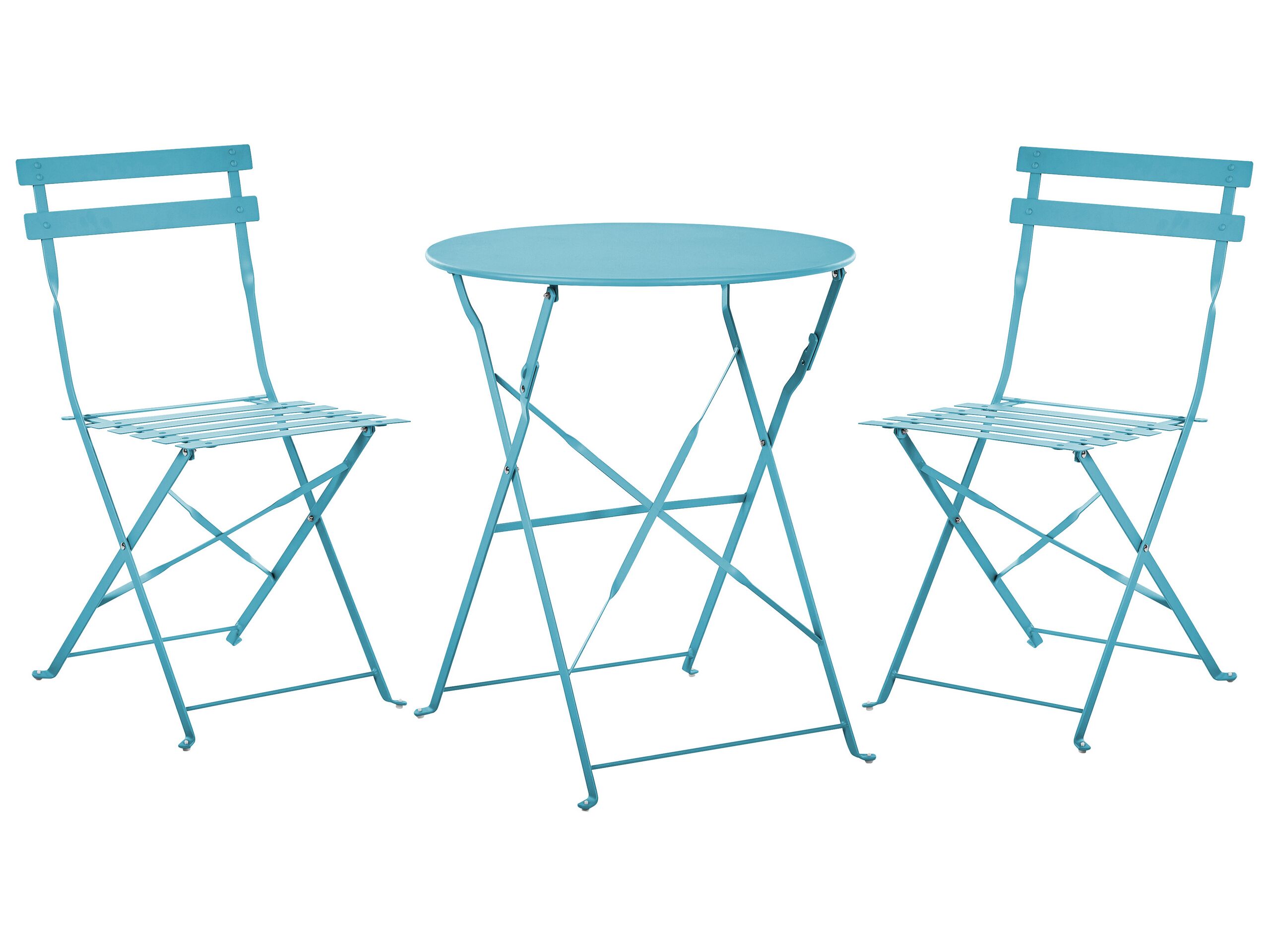 Steel Garden Bistro Set Sea Blue FIORI - Gemini Interiors