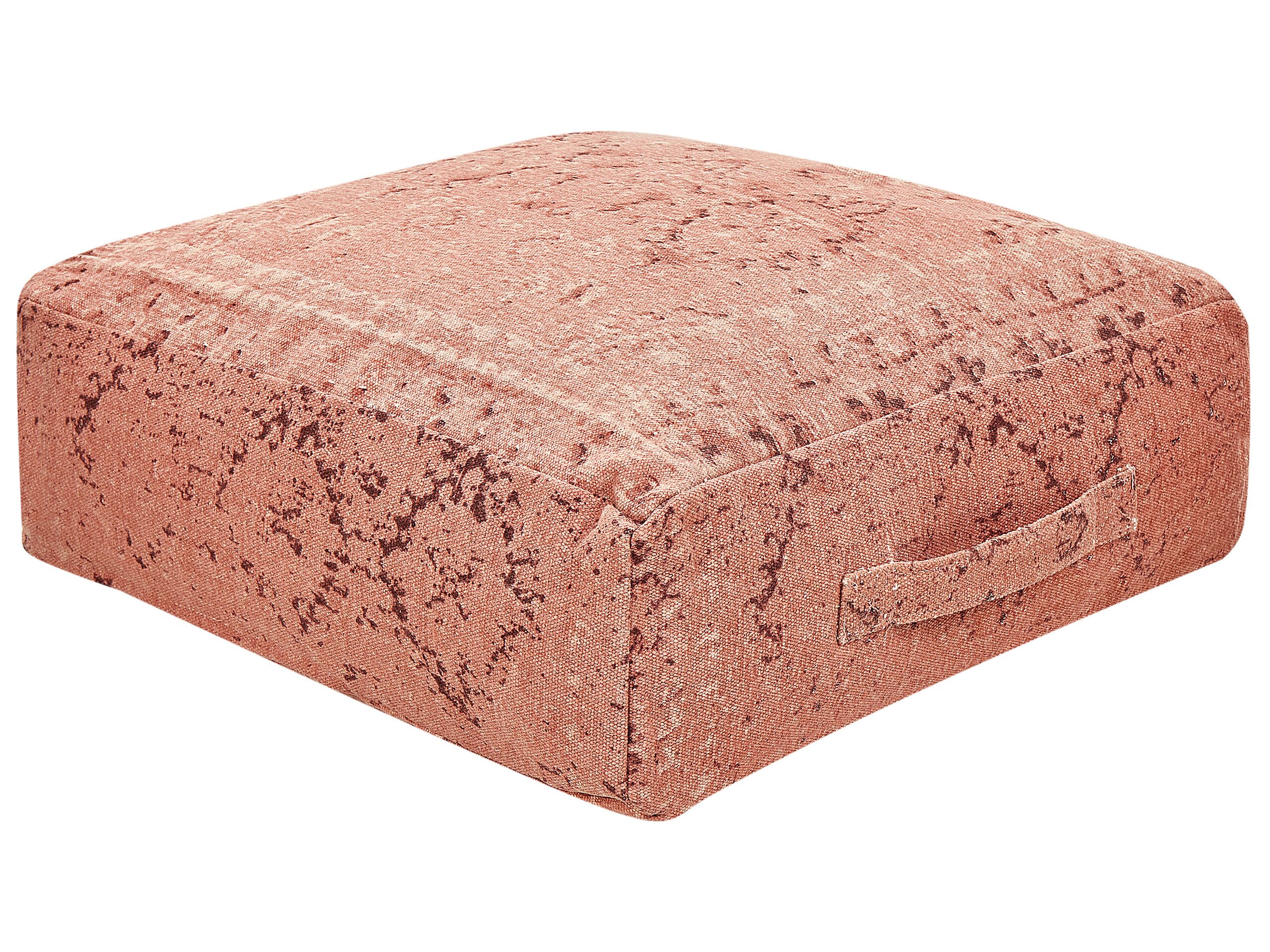 Cotton Floor Cushion 50 x 50 x 20 cm Light Red SHASA - Gemini Interiors
