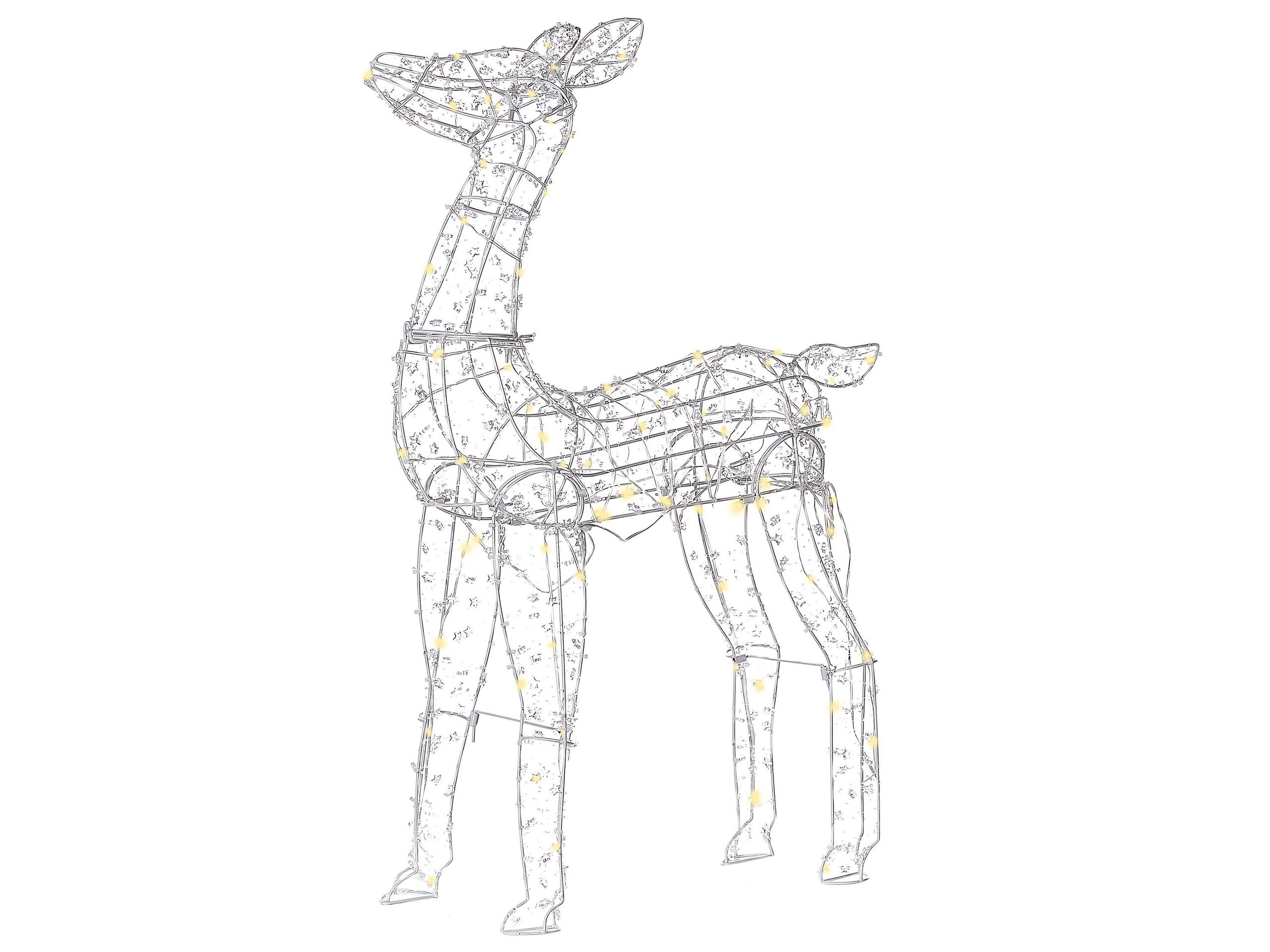 Outdoor LED Decoration Roe Deer 92 cm Silver HAFNIR - Gemini Interiors