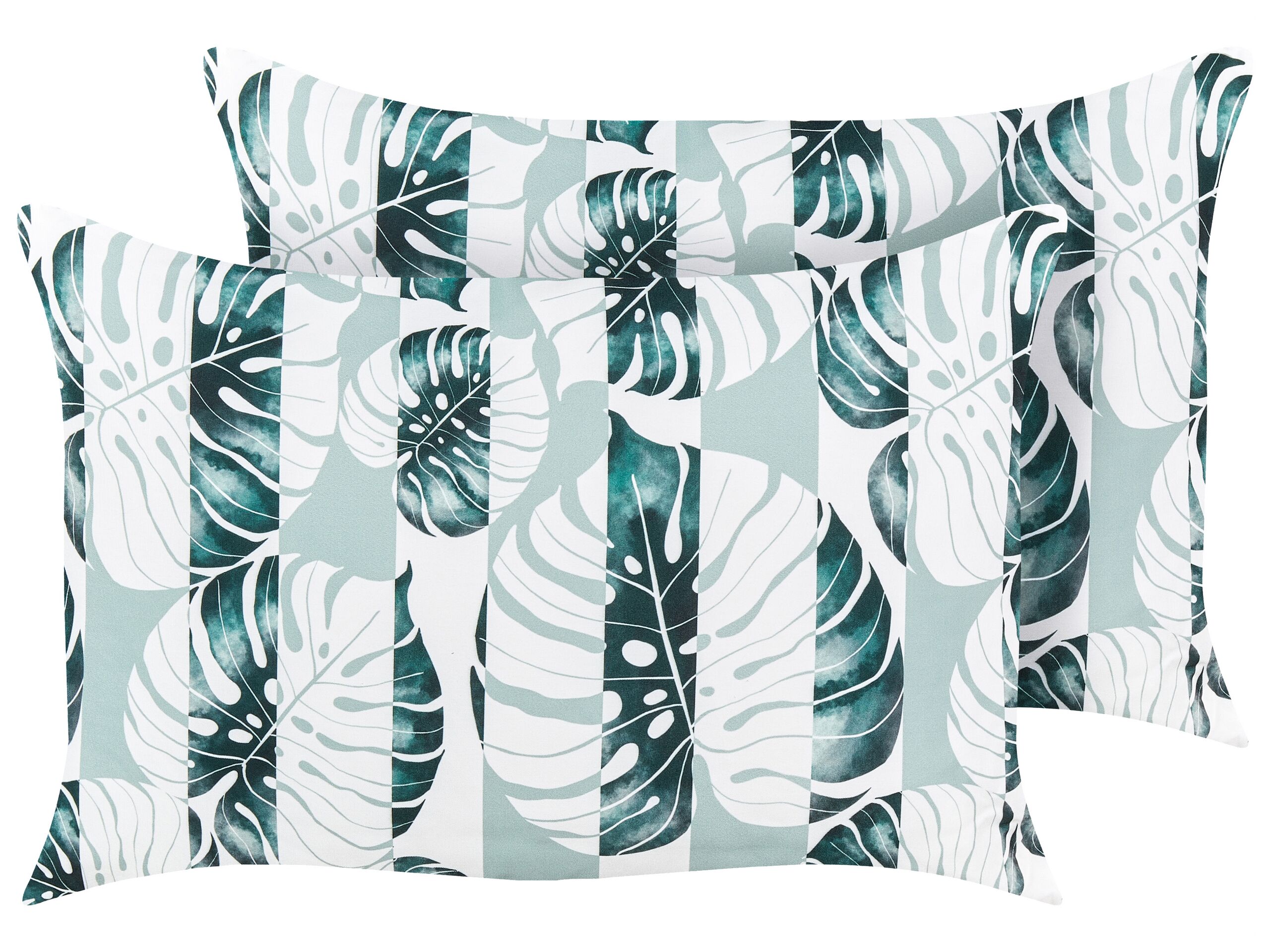Set of 2 Outdoor Cushions Leaf Pattern 40 x 60 cm Green TERMINI - Gemini Interiors