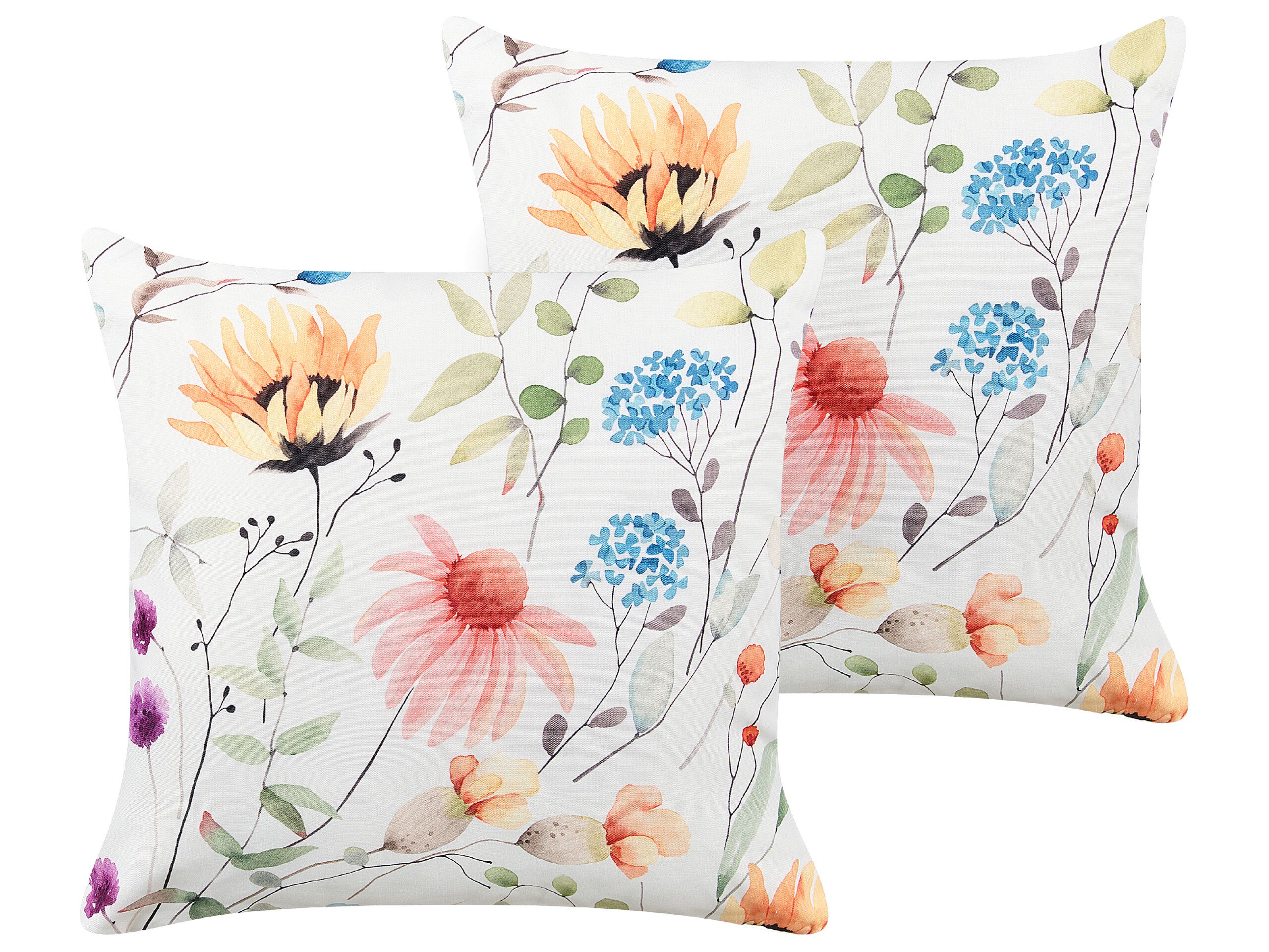 Set of 2 Outdoor Cushions Floral Pattern 45 x 45 cm Multicolour MONESI - Gemini Interiors