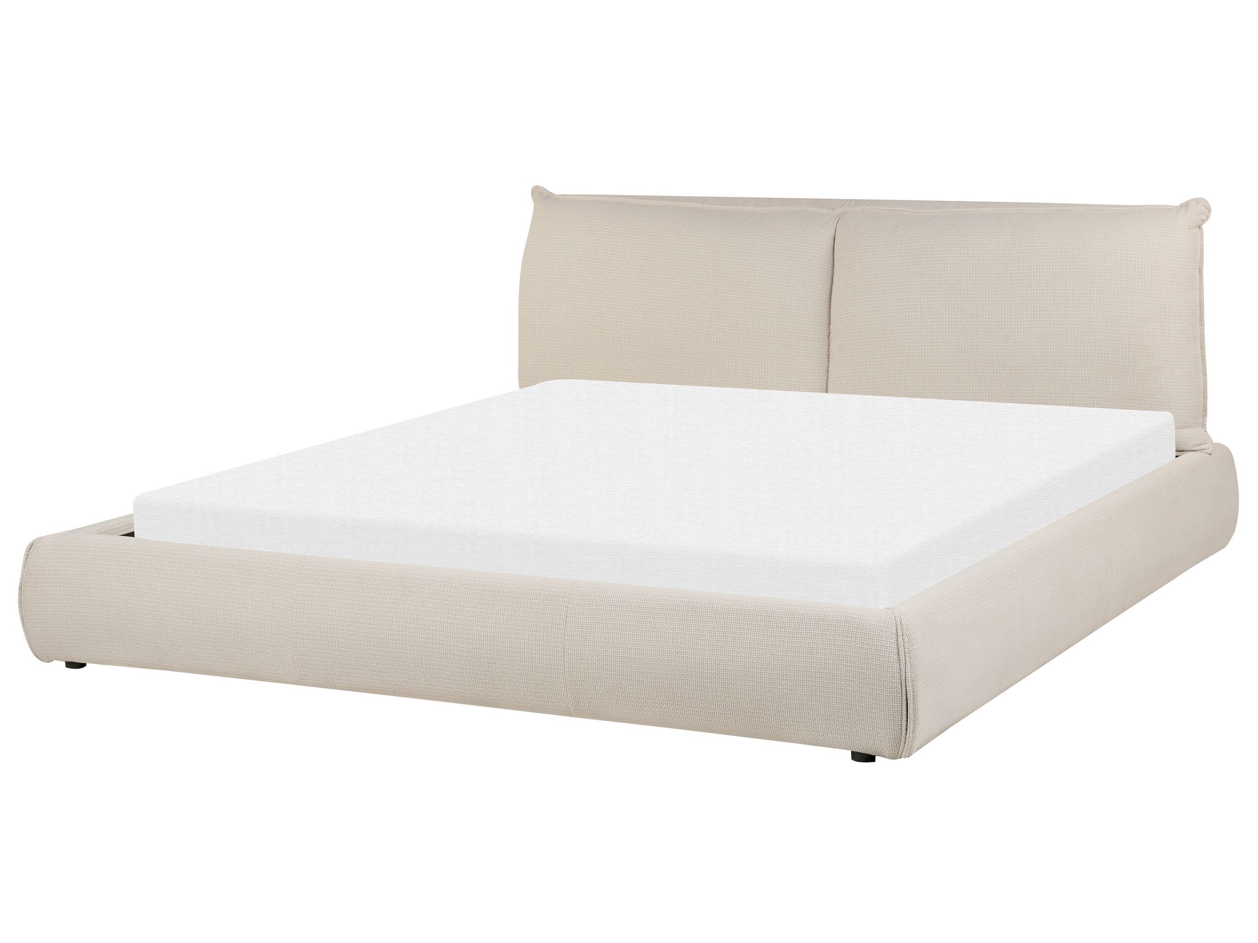 Fabric EU Super King Size Waterbed Beige VINAY - Gemini Interiors