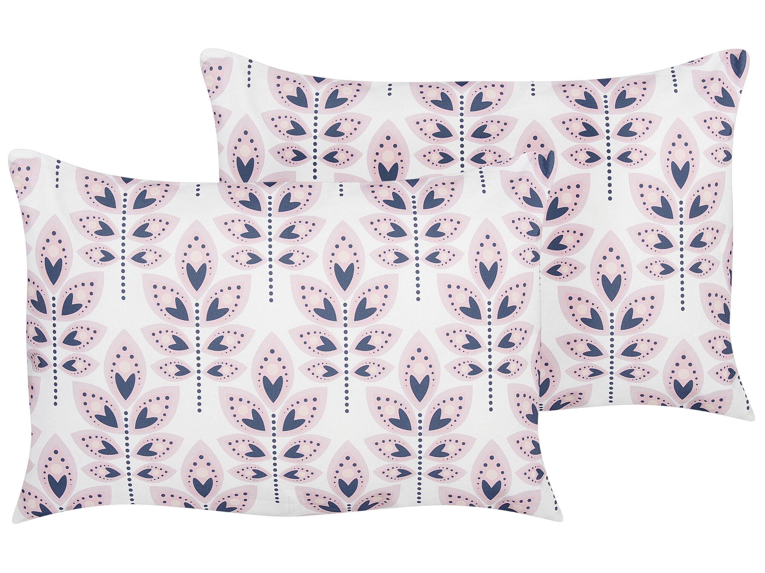 Set of 2 Outdoor Cushions Leaf Motif 40 x 60 cm Beige TORRETTA - Gemini Interiors