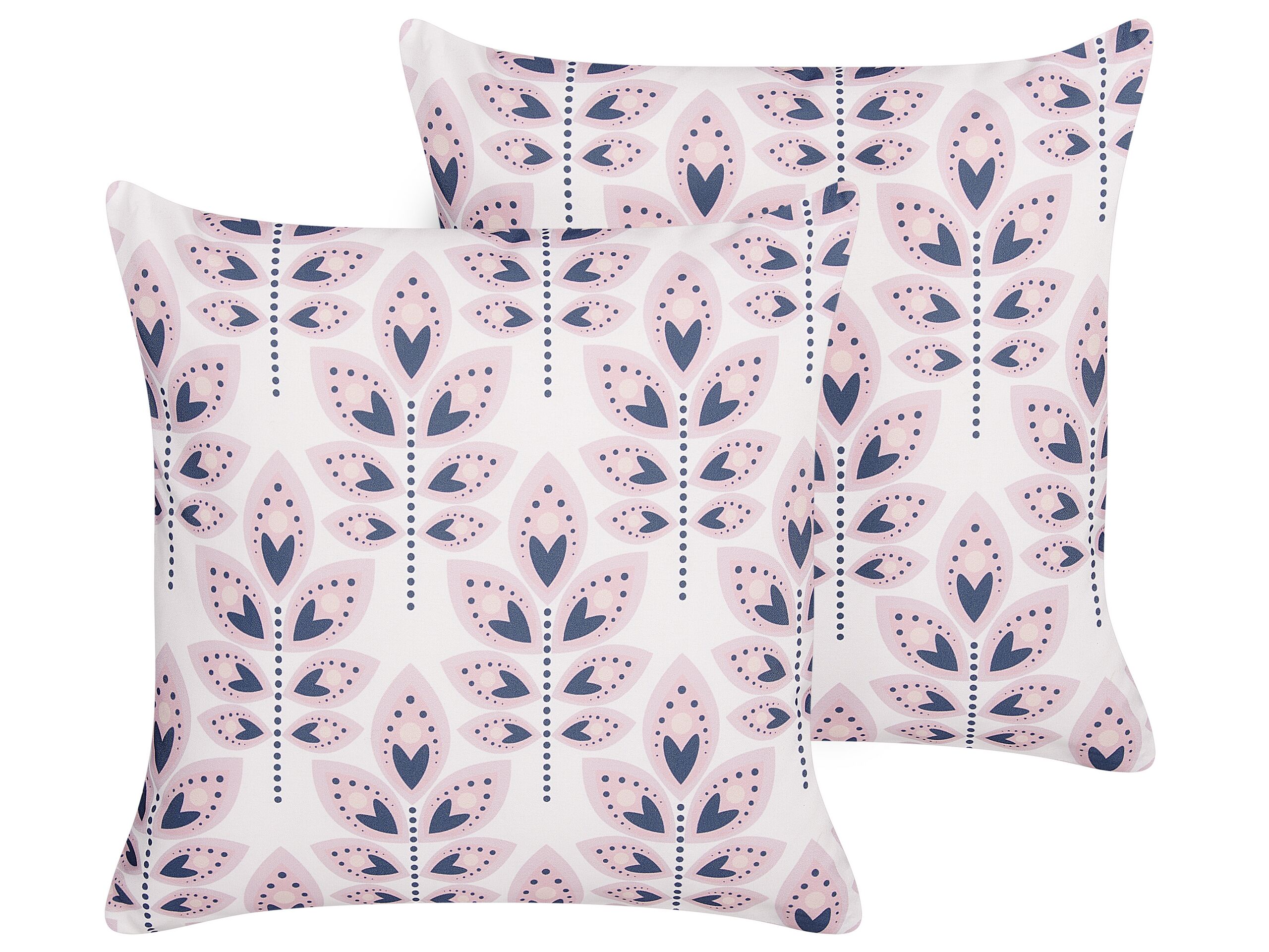 Set of 2 Outdoor Cushions Leaf Motif 45 x 45 cm Beige TORRETTA - Gemini Interiors