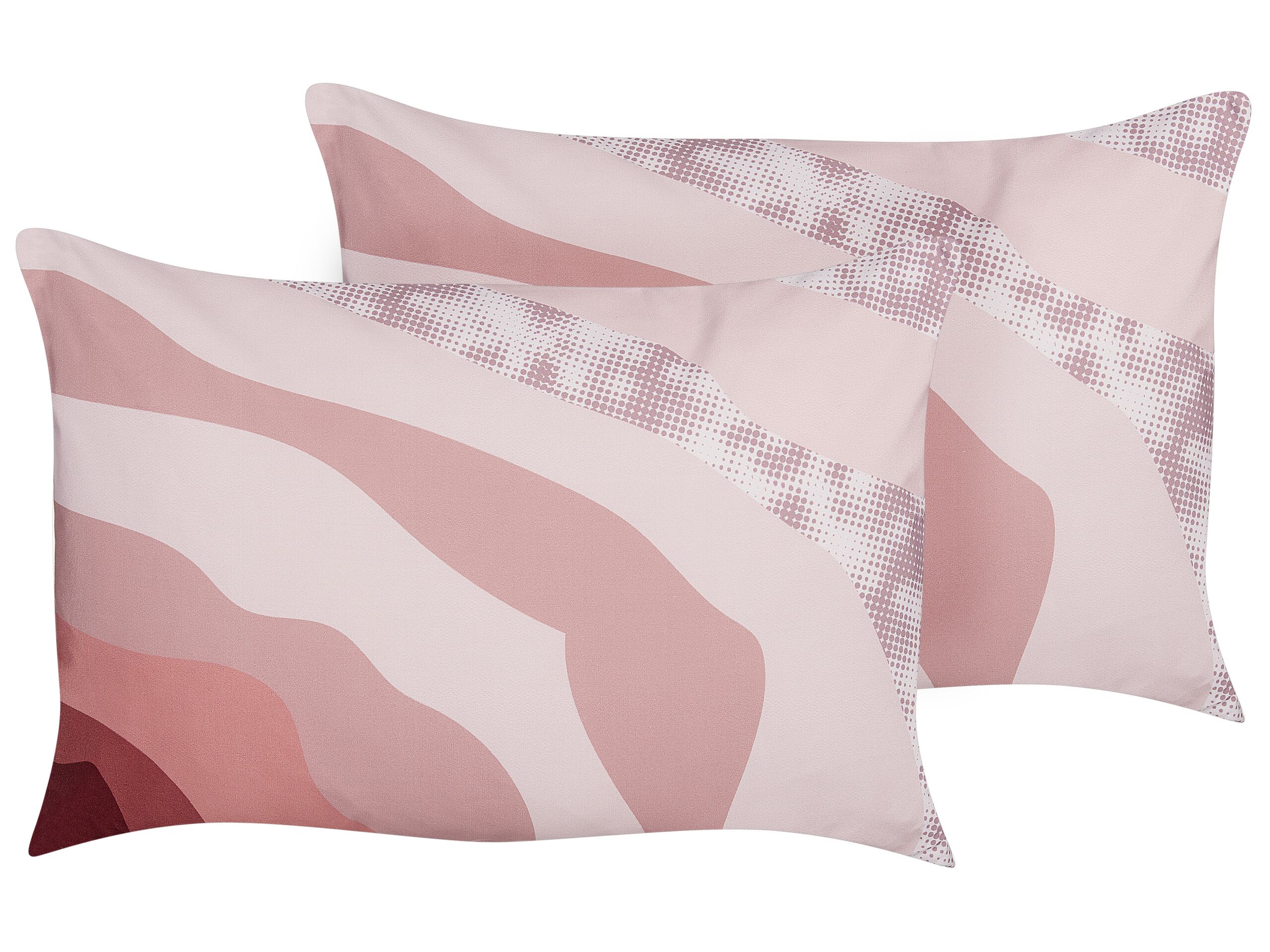 Set of 2 Outdoor Cushions Abstract Pattern 40 x 60 cm Pink CAMPEI - Gemini Interiors