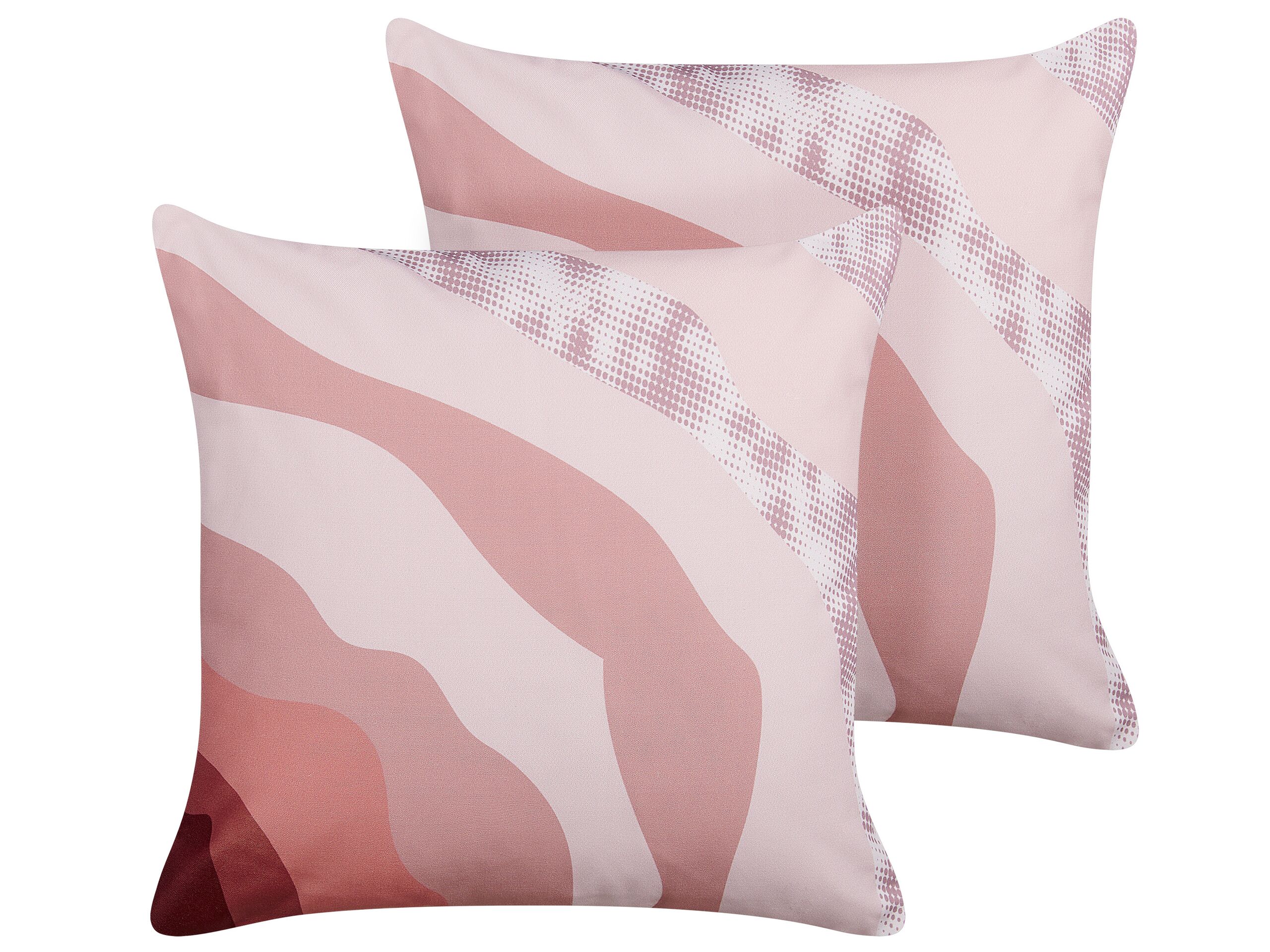 Set of 2 Outdoor Cushions Abstract Pattern 45 x 45 cm Pink CAMPEI - Gemini Interiors