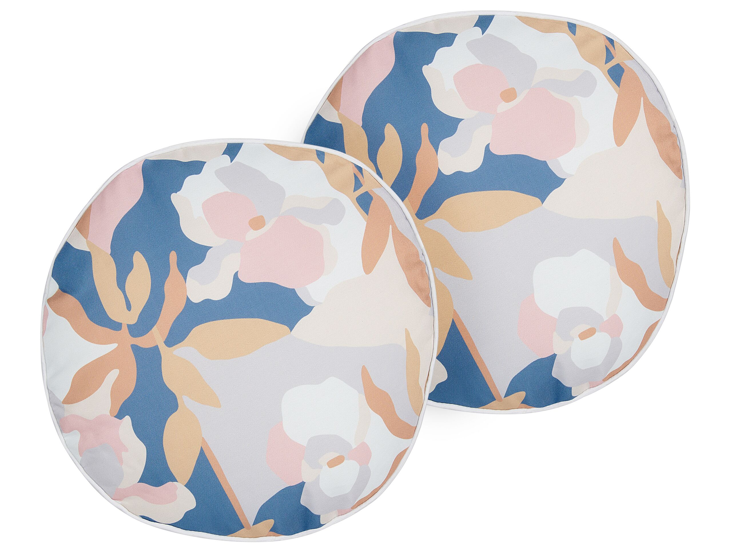 Set of 2 Outdoor Cushions Floral Pattern âŒ€ 40 cm Multicolour VEREZZI - Gemini Interiors