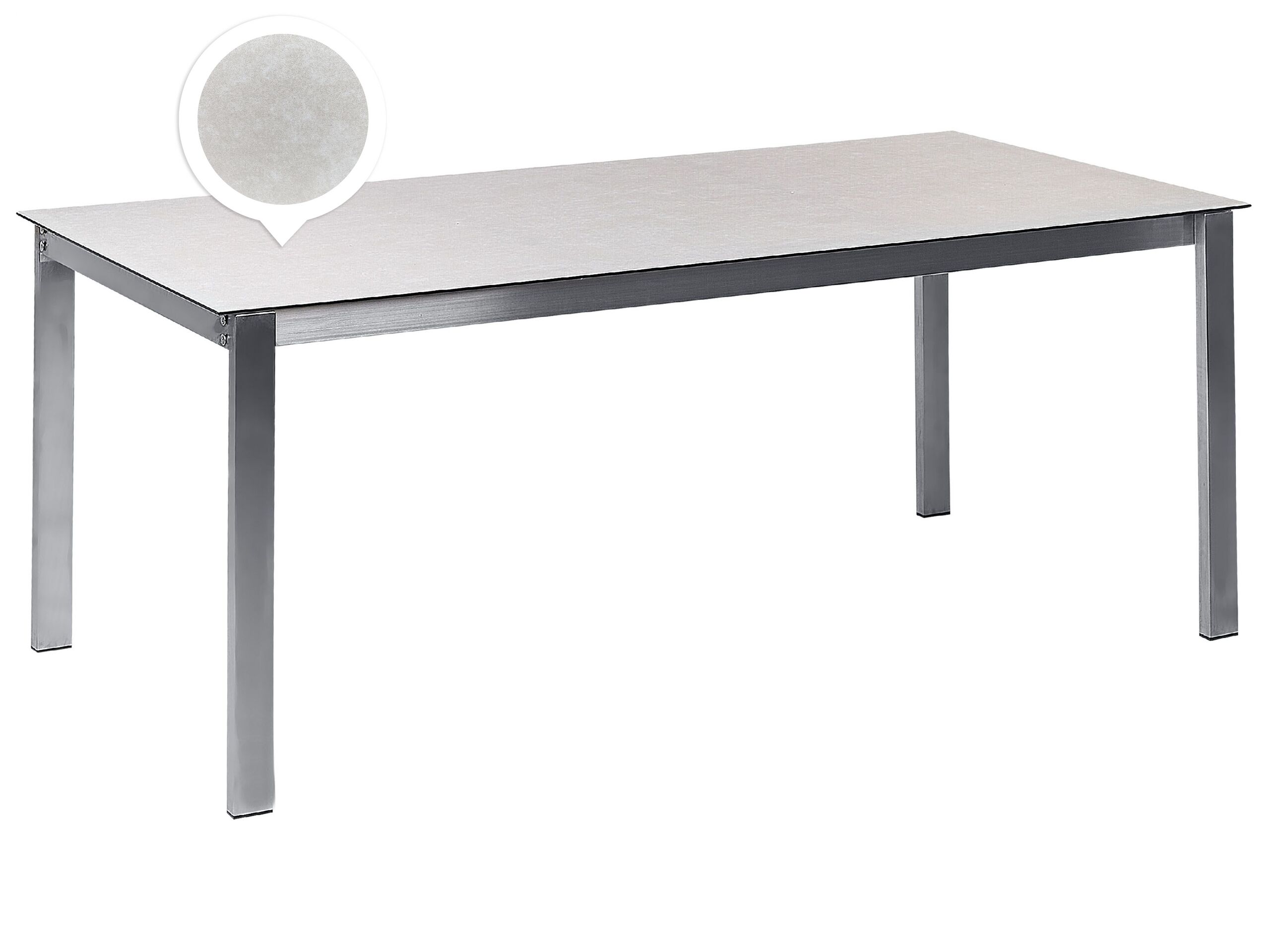Garden Dining Table Glass Top 180 x 90 cm White COSOLETO - Gemini Interiors