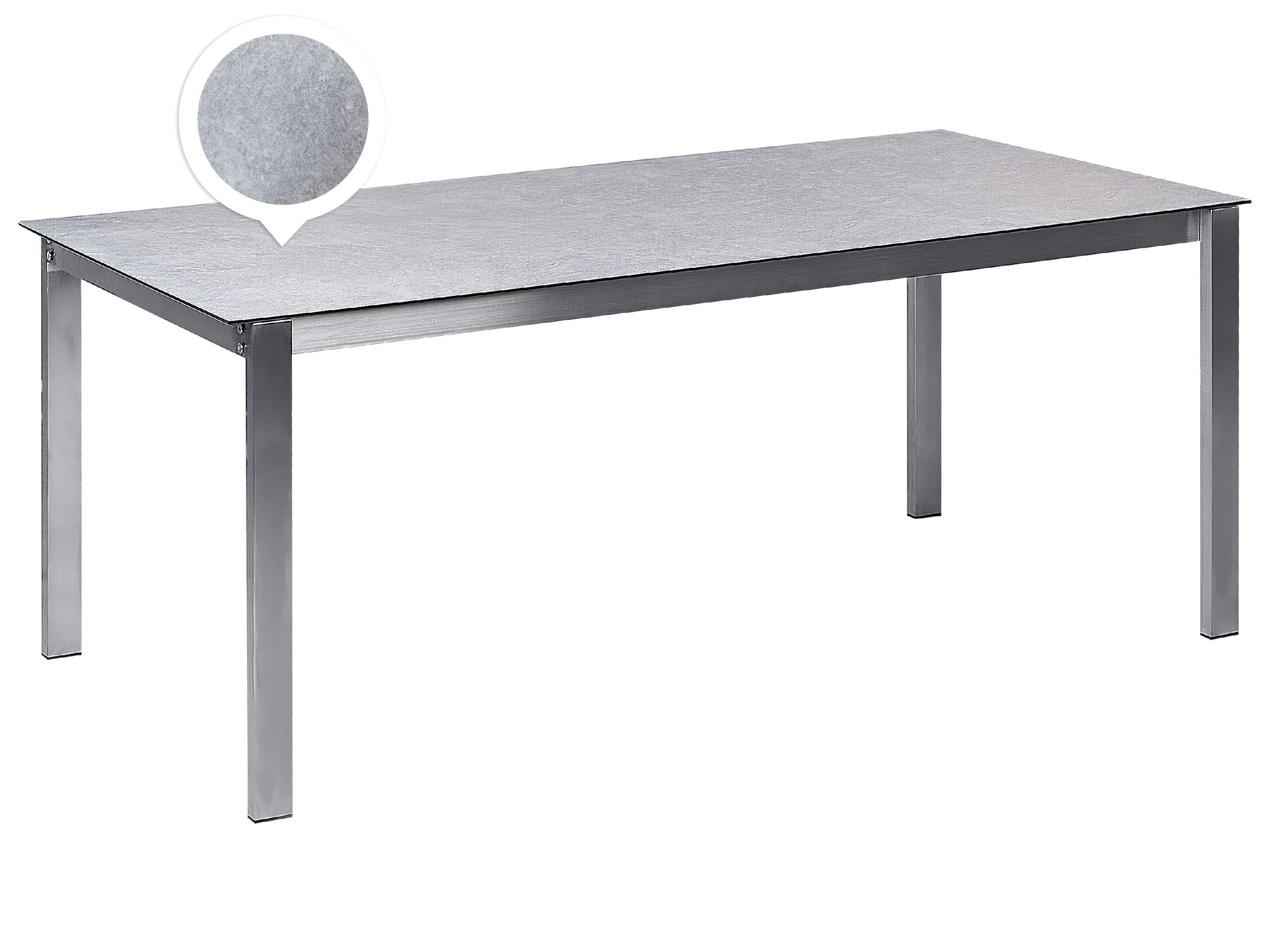 Garden Dining Table Glass Top 180 x 90 cm Grey COSOLETO - Gemini Interiors