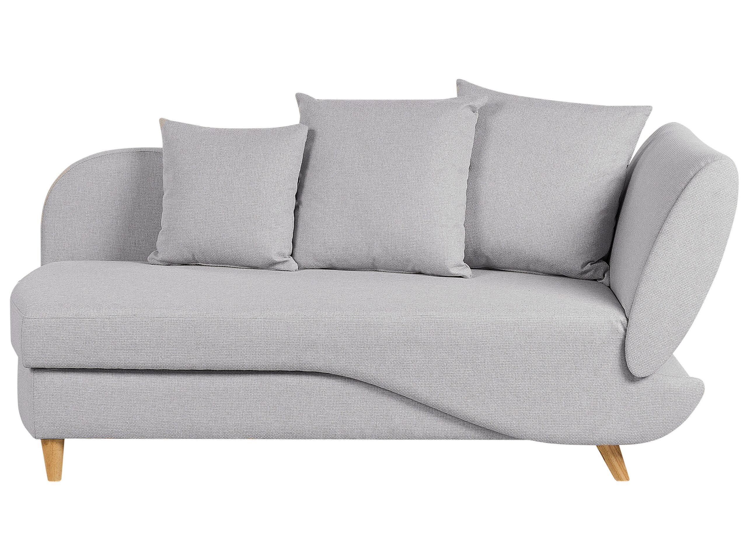 Right Hand Fabric Chaise Lounge with Storage Light Grey MERI II - Gemini Interiors