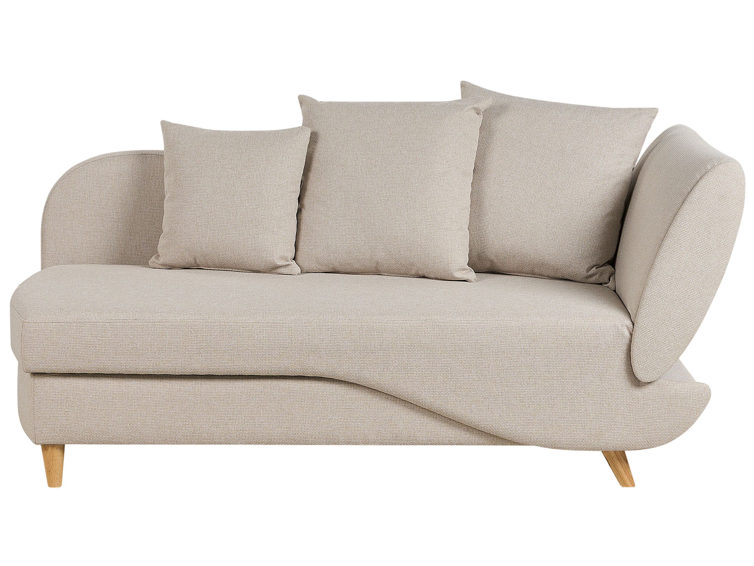 Right Hand Fabric Chaise Lounge with Storage Beige MERI II - Gemini Interiors