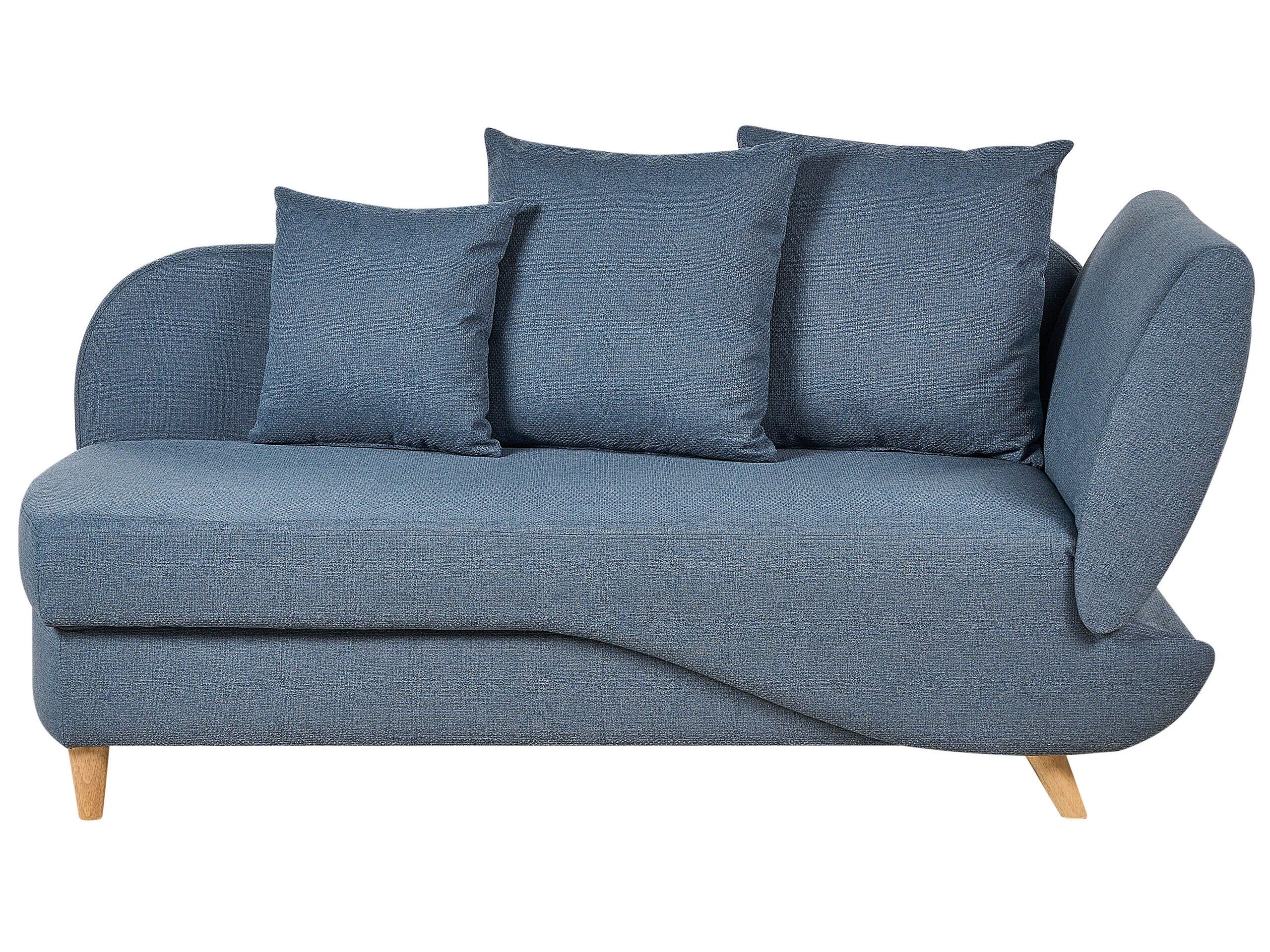 Right Hand Fabric Chaise Lounge with Storage Blue MERI II - Gemini Interiors