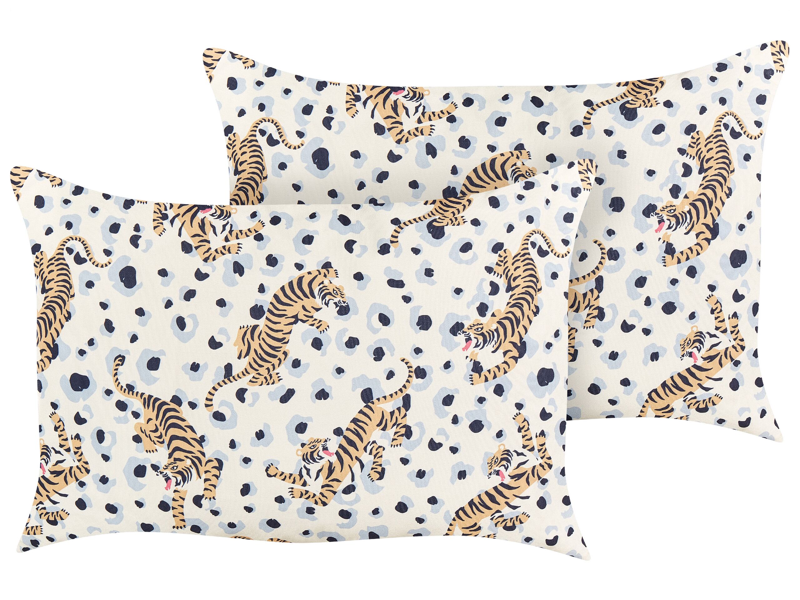 Set of 2 Outdoor Cushions Tiger Motif 40 x 60 cm Multicolour ARENZANO - Gemini Interiors